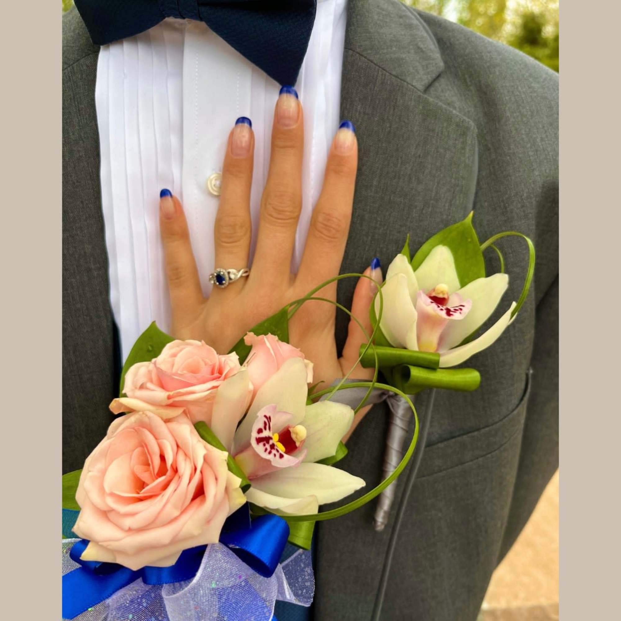 A custom wrist corsage that makes the person you're celebrating feel seen