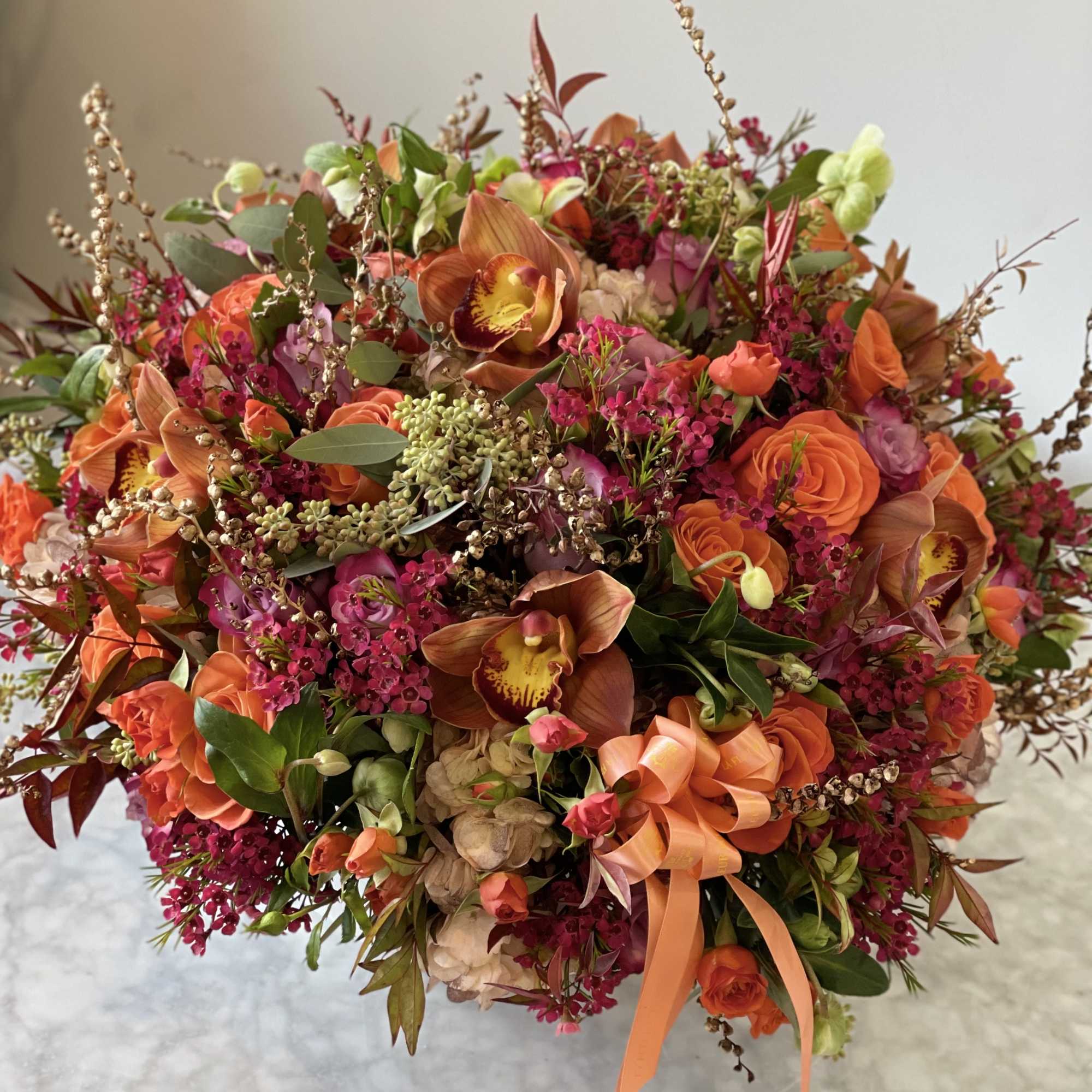 Autumn arrangement in the white ceramic vase , photo 2 of 2