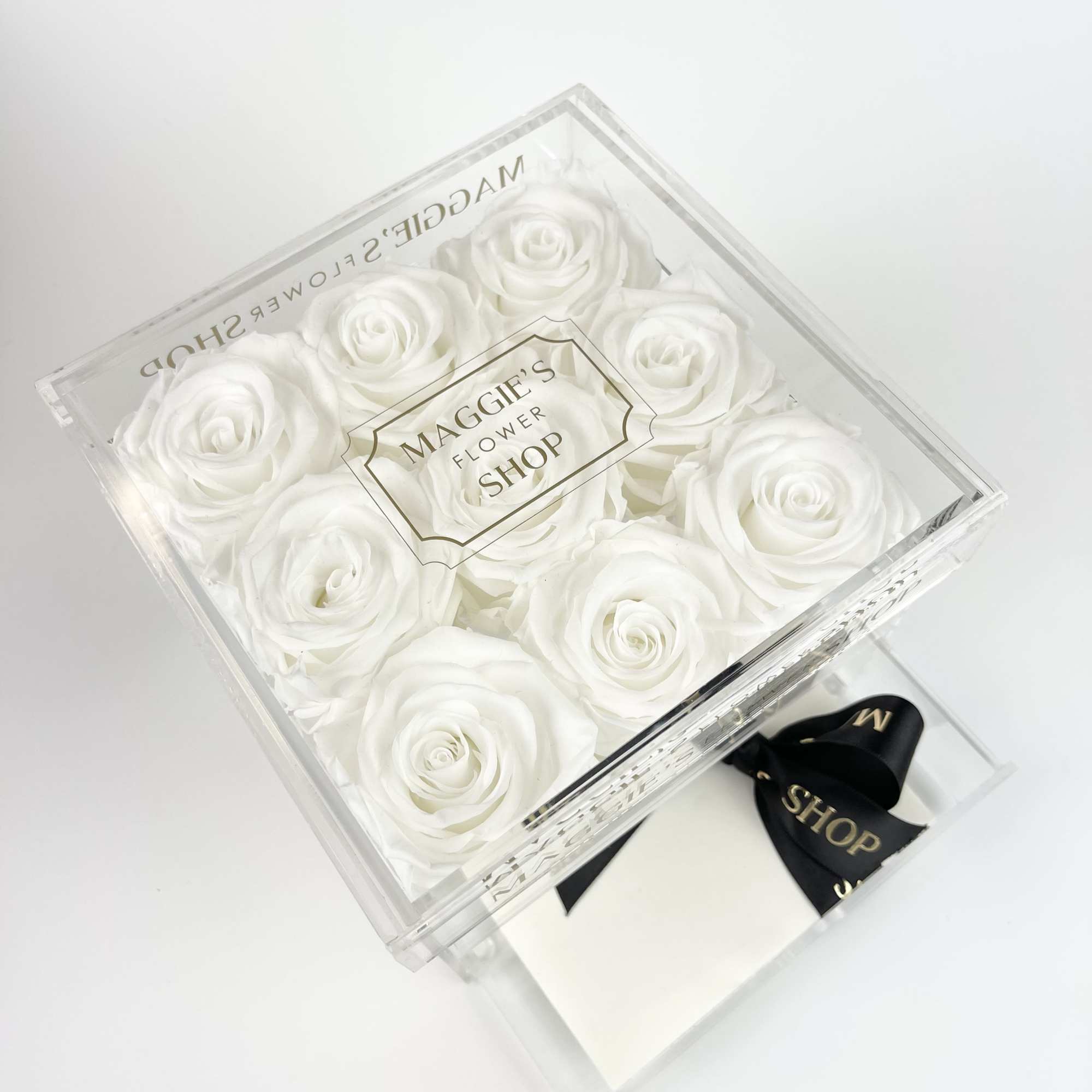 Eternity roses are real roses that have been preserved to last up