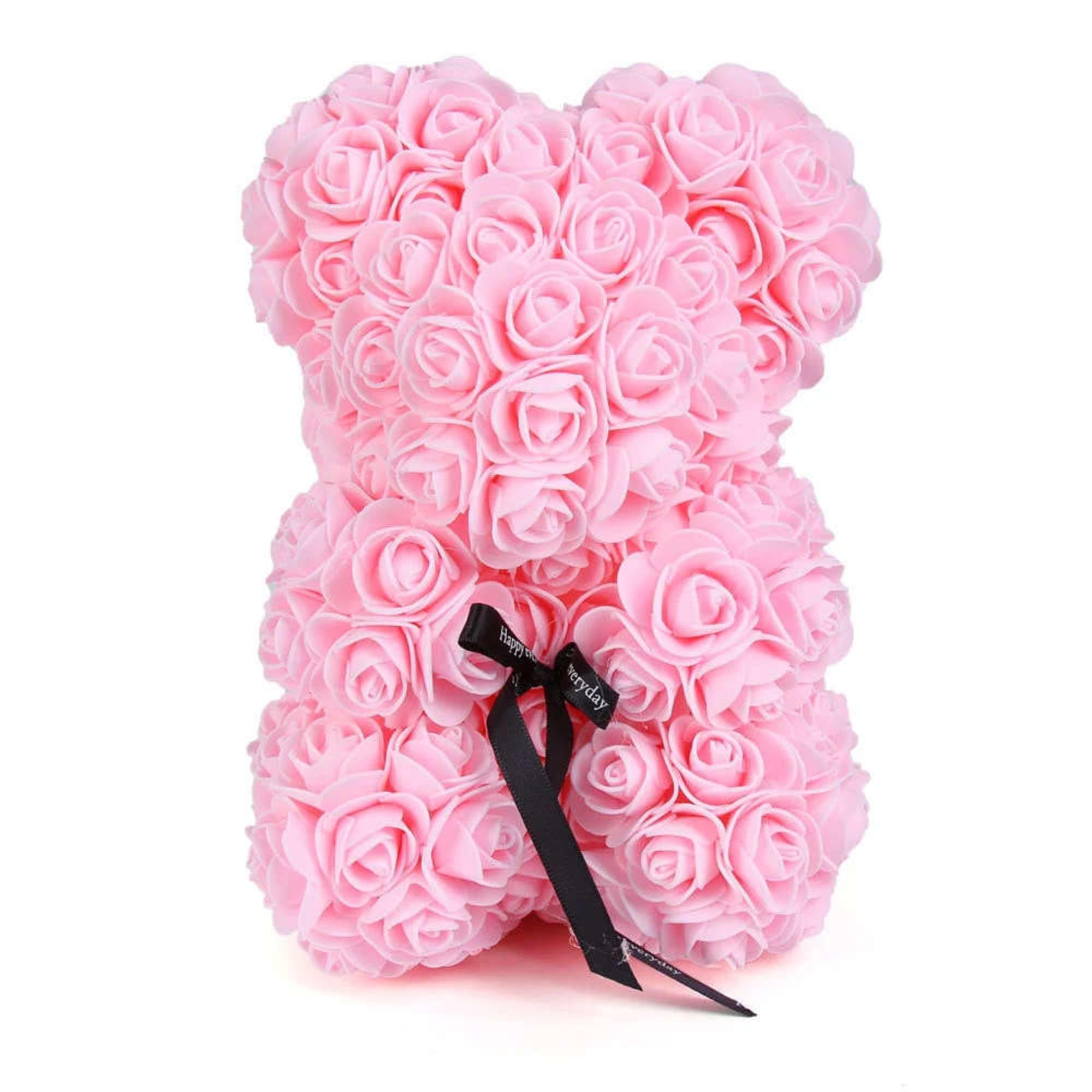 10 inch pink rose teddy, photo 2 of 2