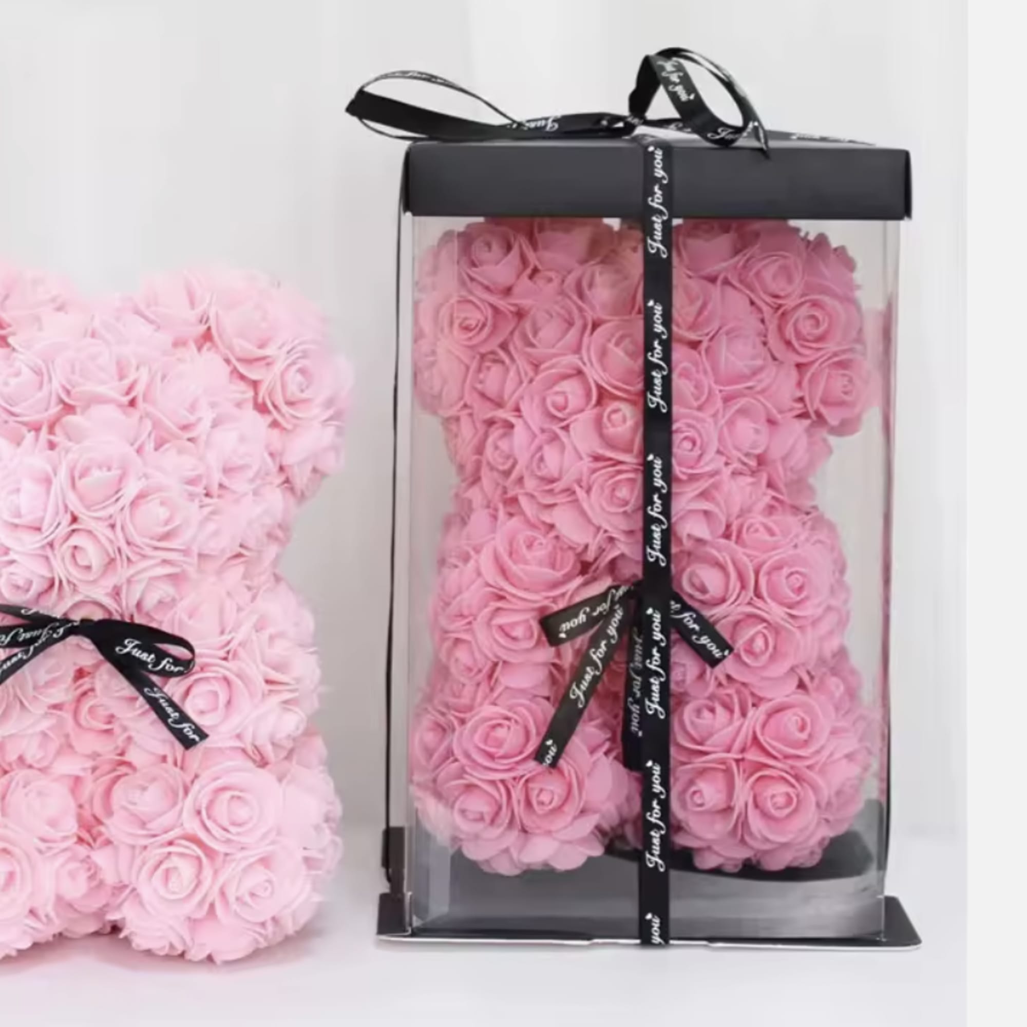 10 inch pink rose teddy