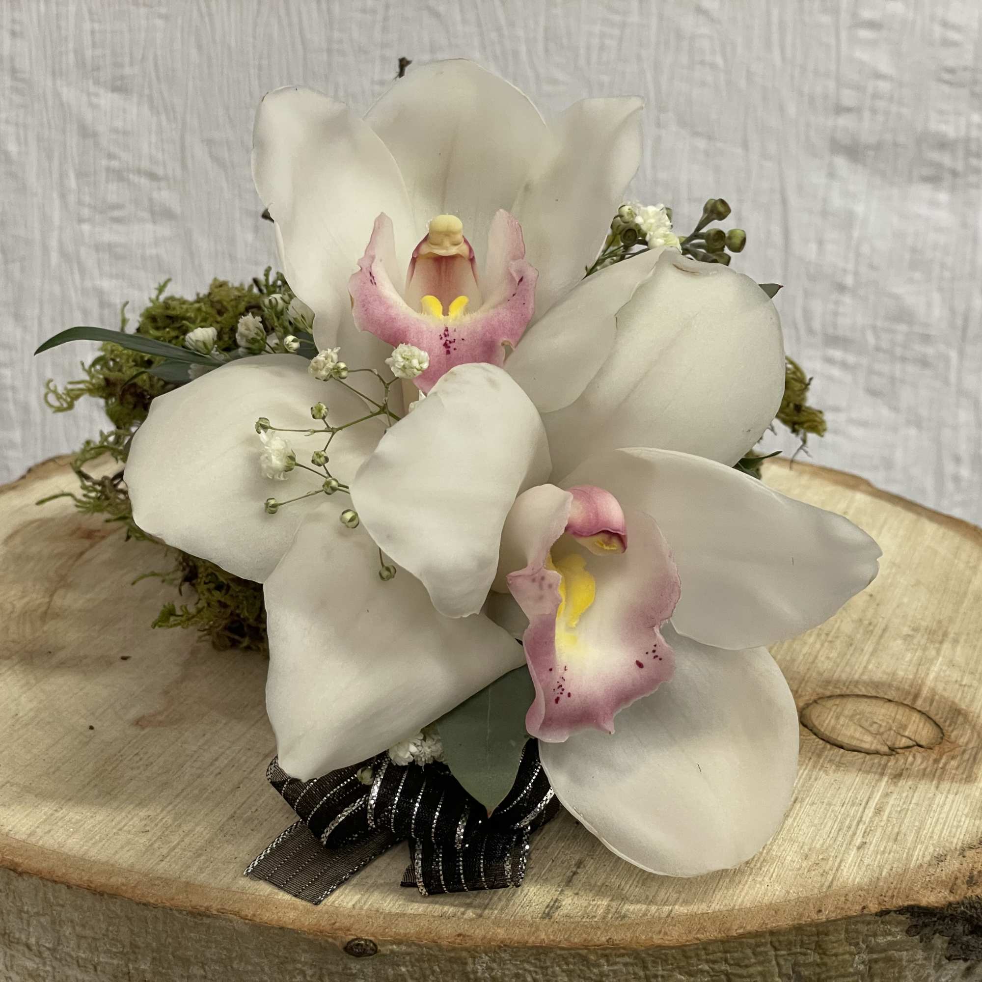 Double Orchid Corsage in Bergenfield, NJ | Broderick's Flowers