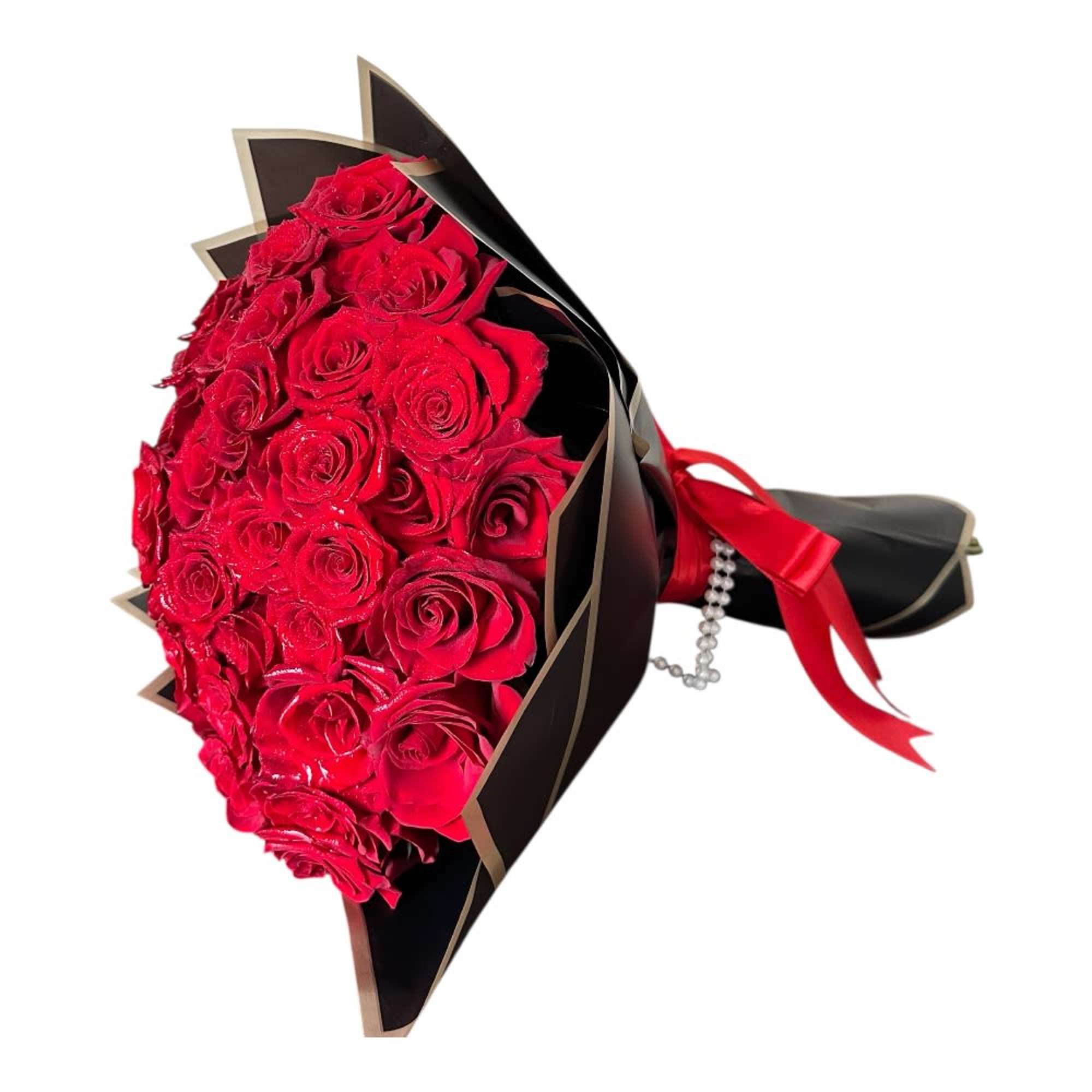 A dense dome of premium red roses creates an immediate, passionate impression-perfect, photo 2 of 4