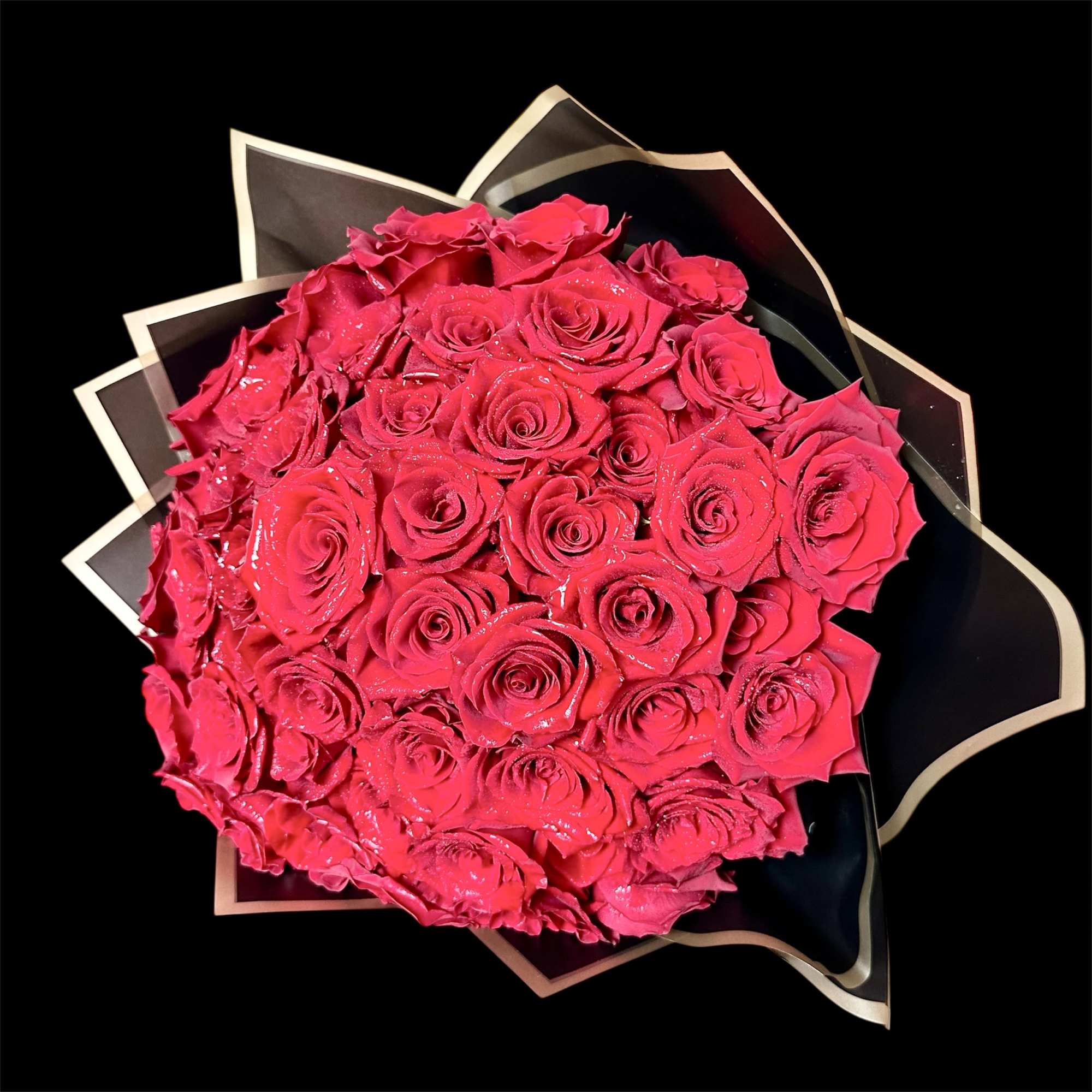 A dense dome of premium red roses creates an immediate, passionate impression-perfect, photo 4 of 4