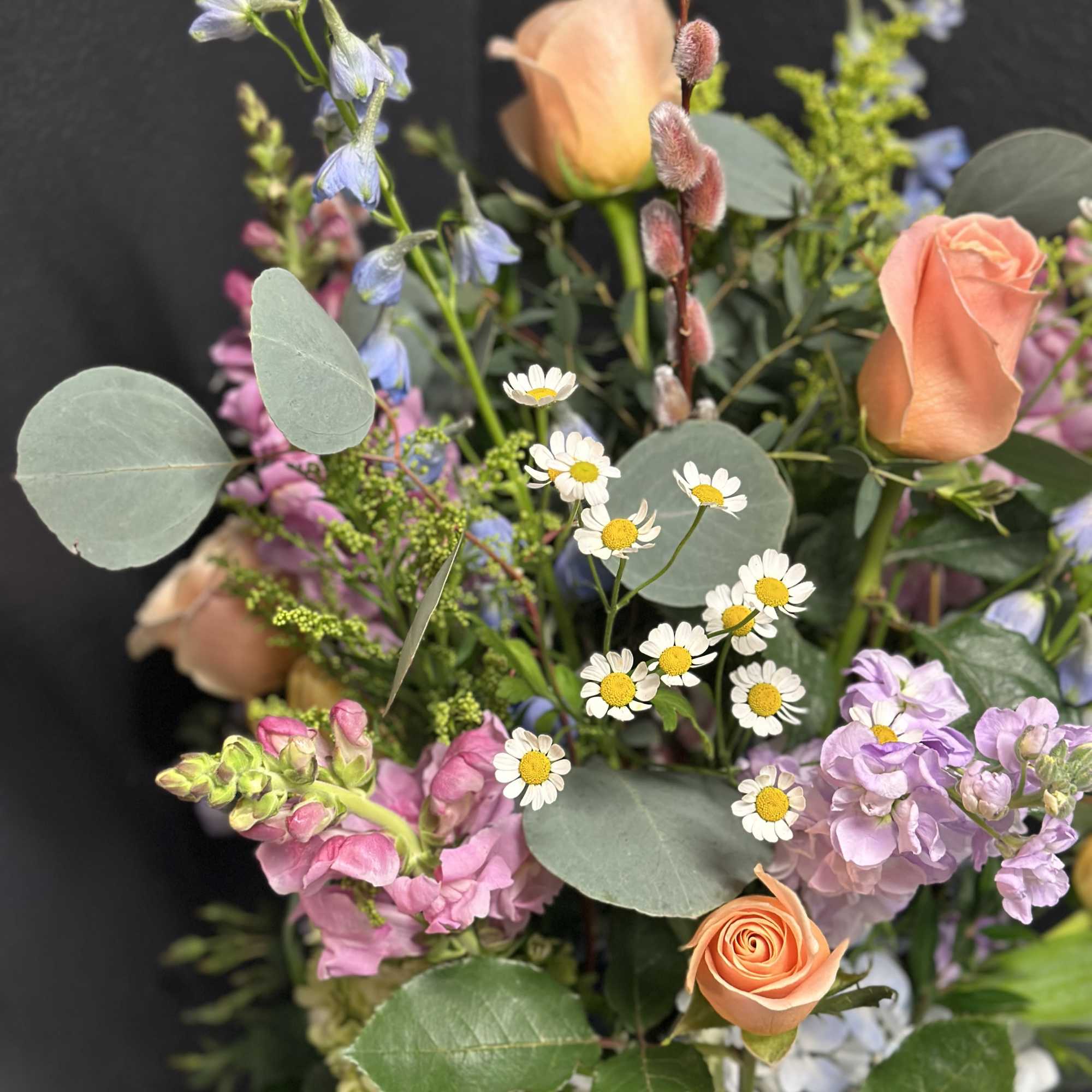 A tall elegant designer's choice garden of our prettiest seasonal pastel blossoms, photo 2 of 2