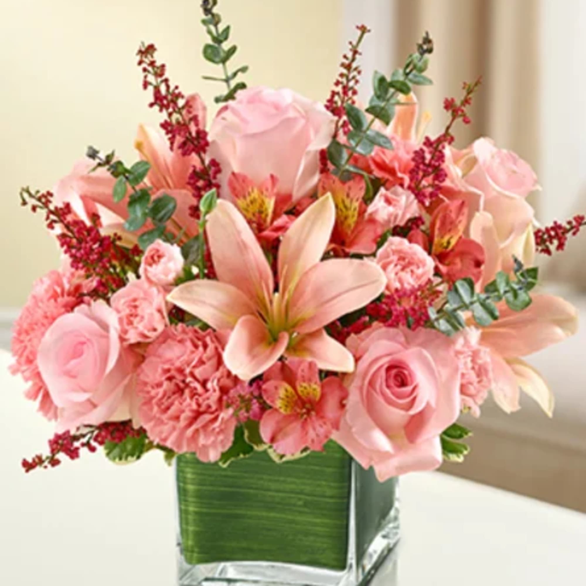 Product ID: 95384

Let the vibrant beauty of our graceful all-pink bouquet convey
