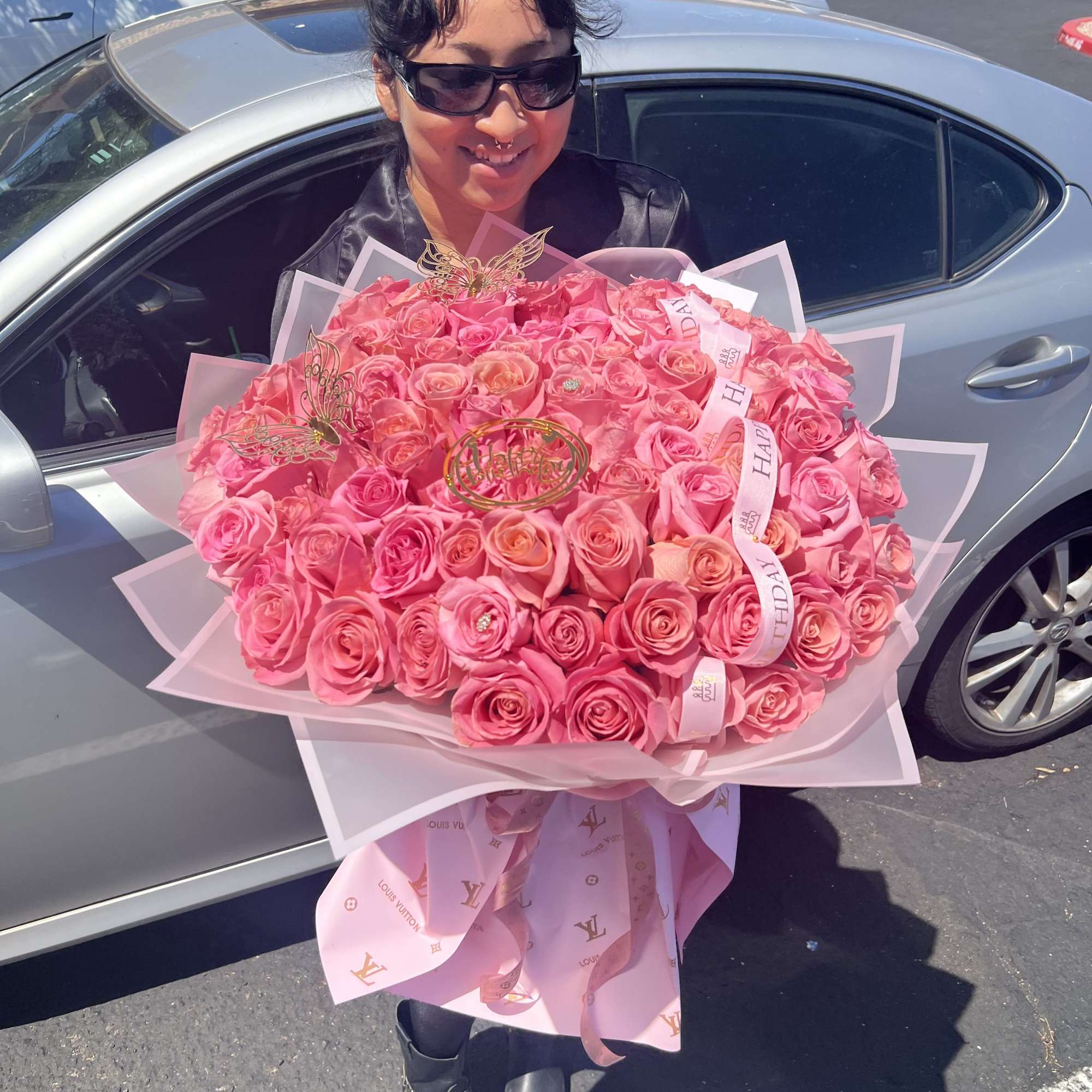 100 roses

 light pink roses pictured available in almost all colors 
the