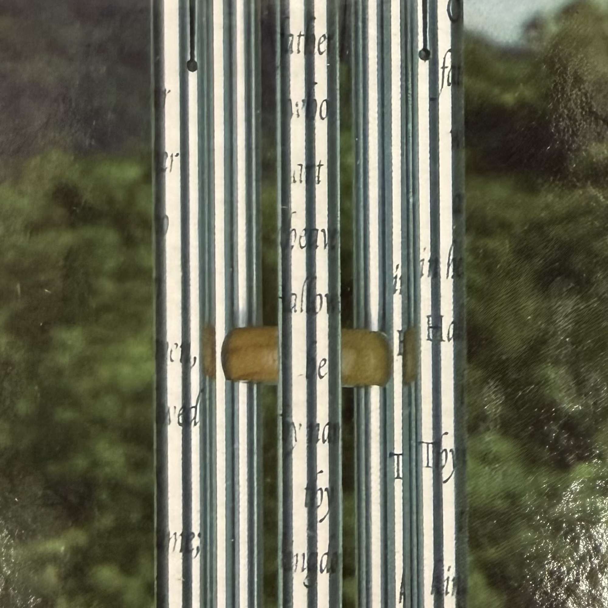 Wind chimes - options are "The Lord's Prayer, Footprints in the Sand
