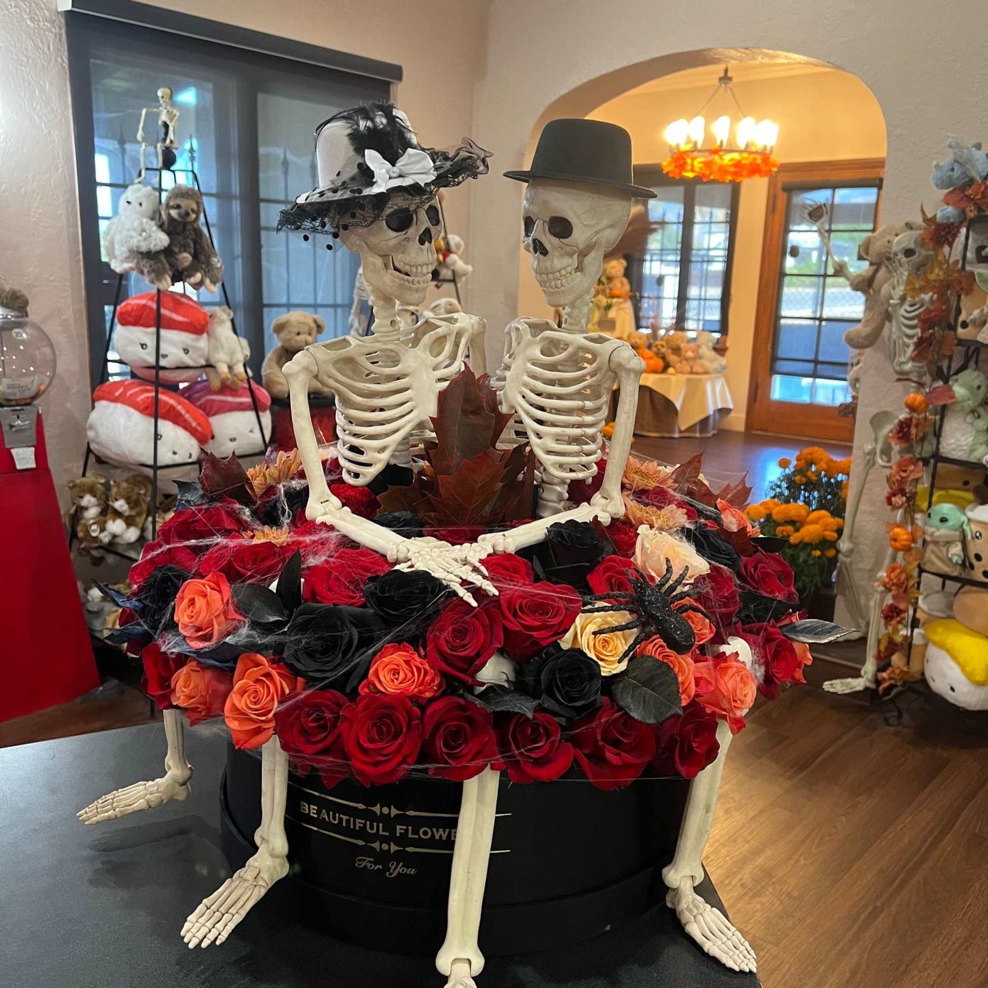 Where passion meets the paranormal. This striking Halloween arrangement overflows with red, photo 3 of 3