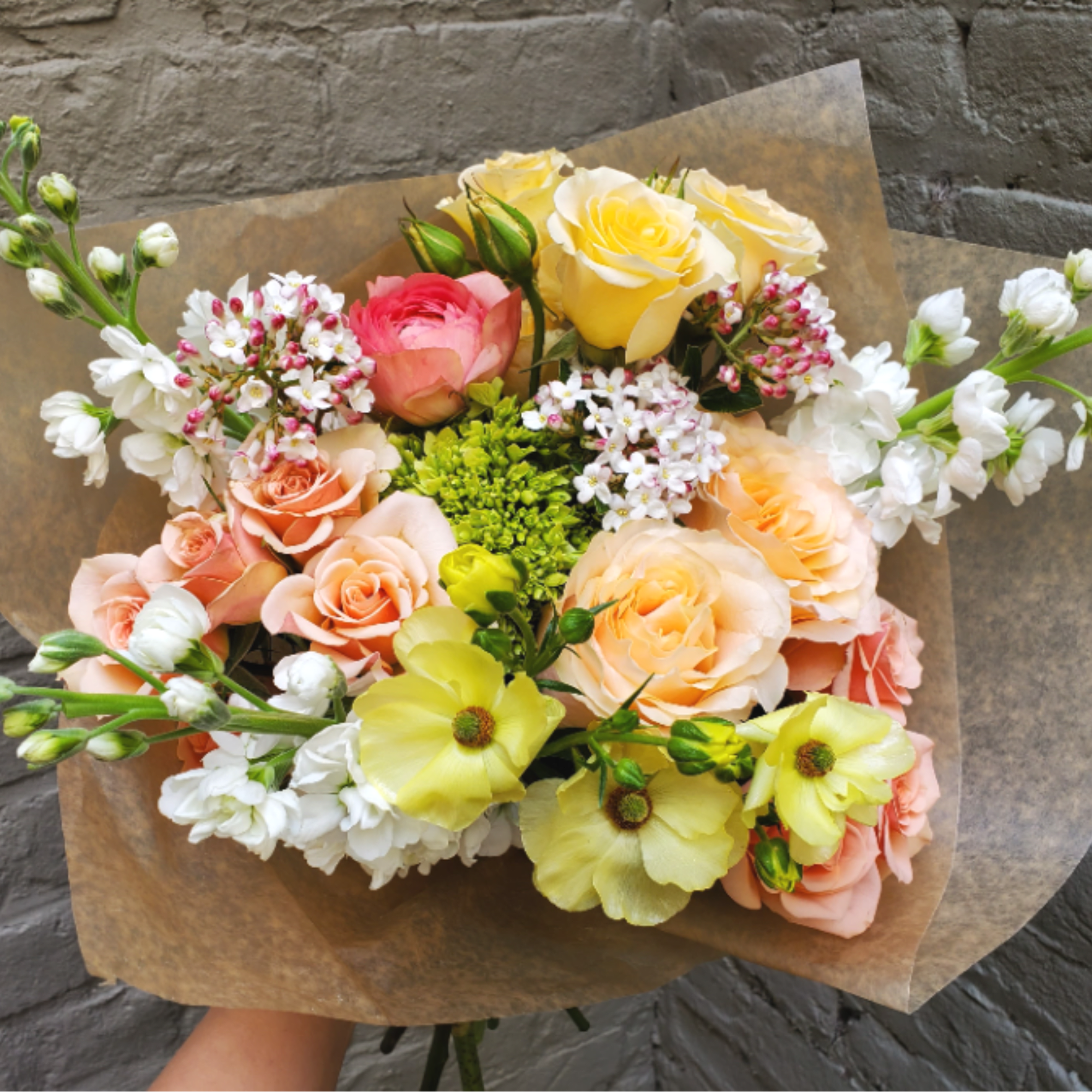 Already have a vase waiting to be filled?  Our hand-wrapped bouquets