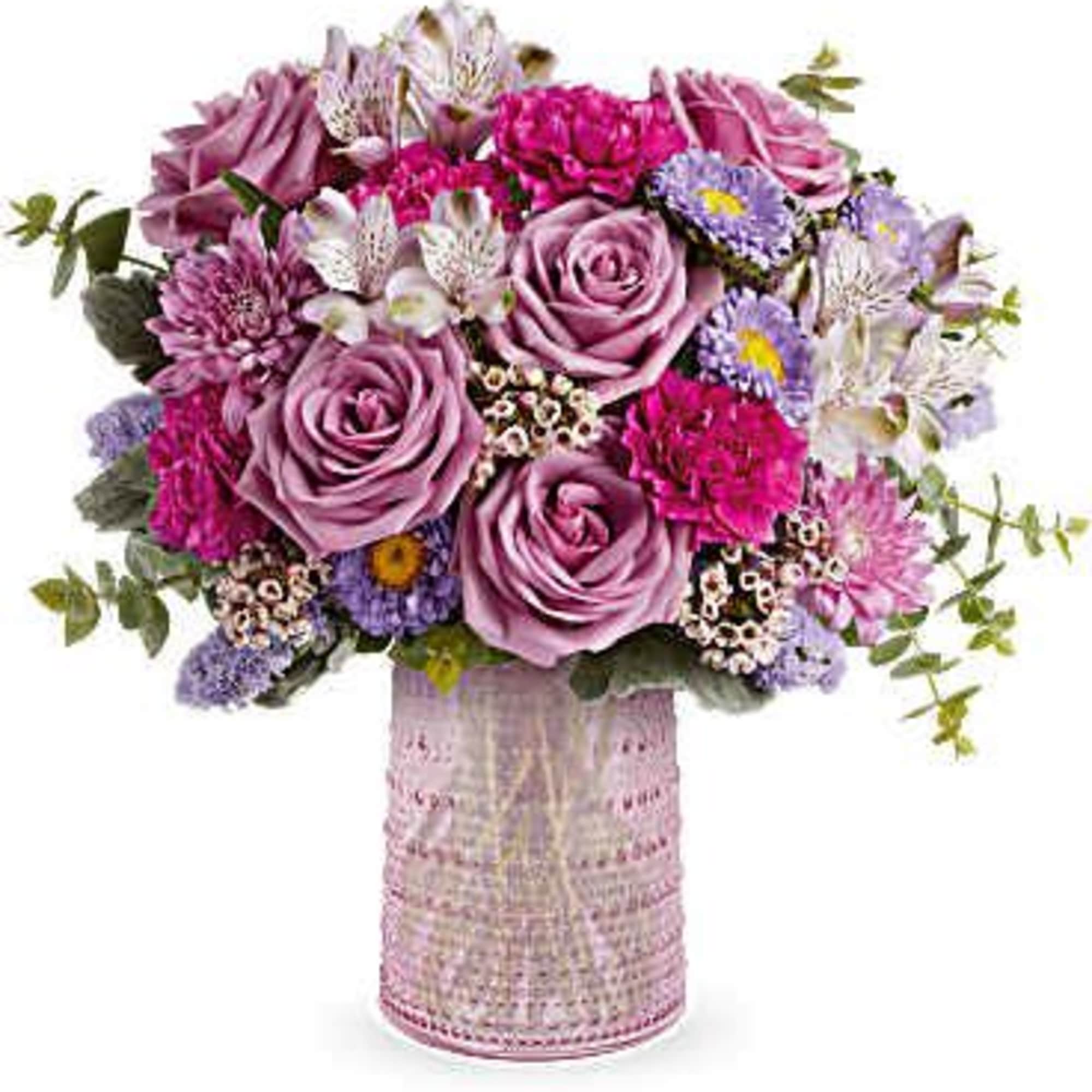Make Mother's Day special with Teleflora's Sparkling Joy Carafe, a pink glass
