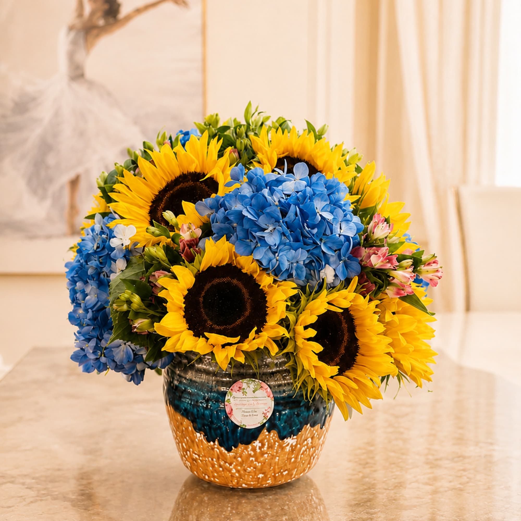 PLEASE NOTE: The vase will be replaced. 
This arrangement feels like a