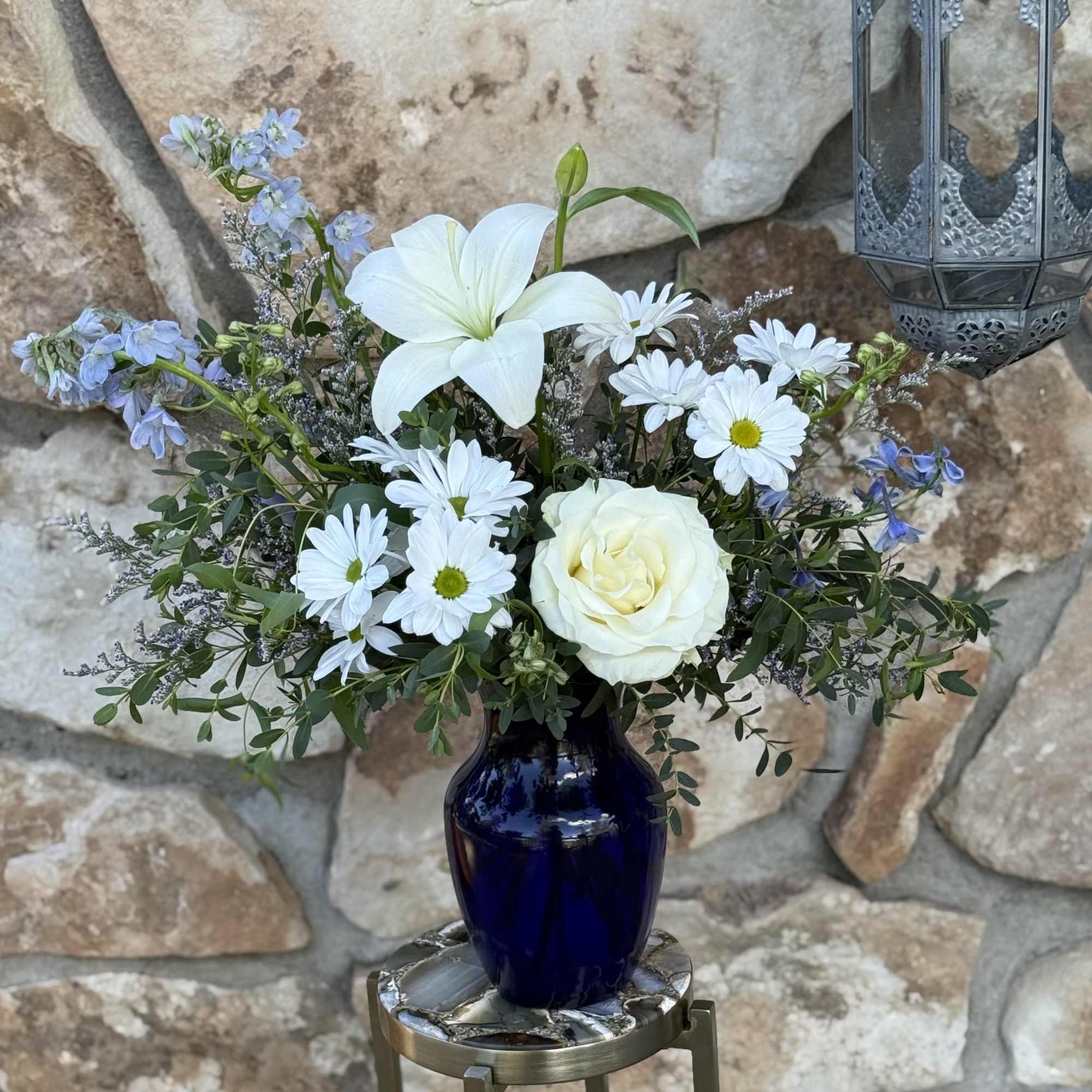 White lilies take center stage in this calm, elegant flower arrangement-perfect as, photo 4 of 4