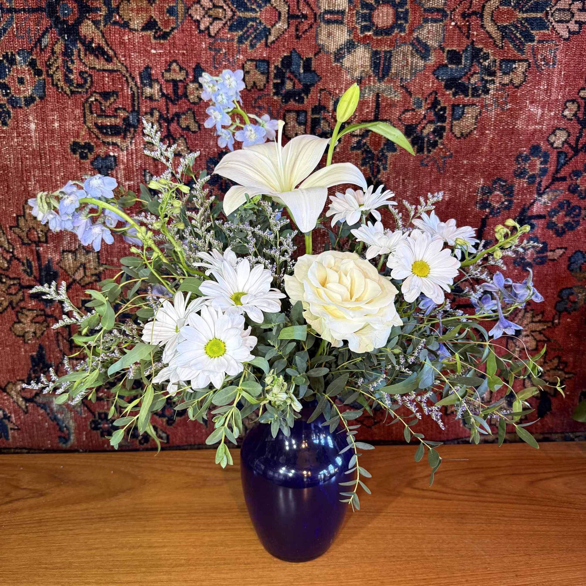 White lilies take center stage in this calm, elegant flower arrangement-perfect as, photo 2 of 4