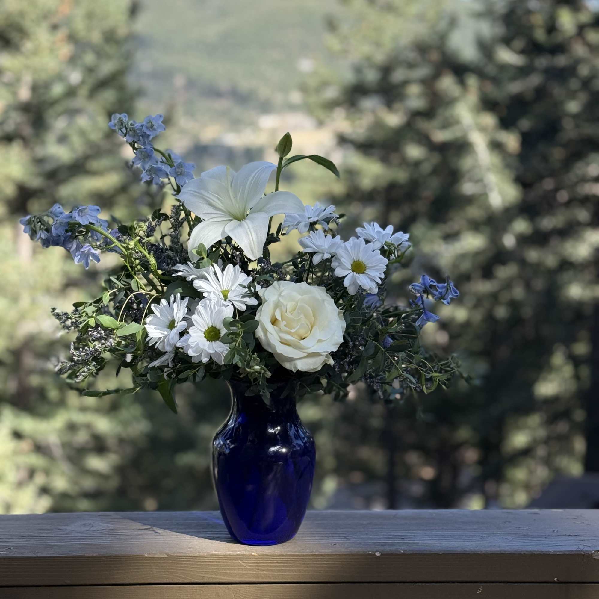 White lilies take center stage in this calm, elegant flower arrangement-perfect as, photo 3 of 4
