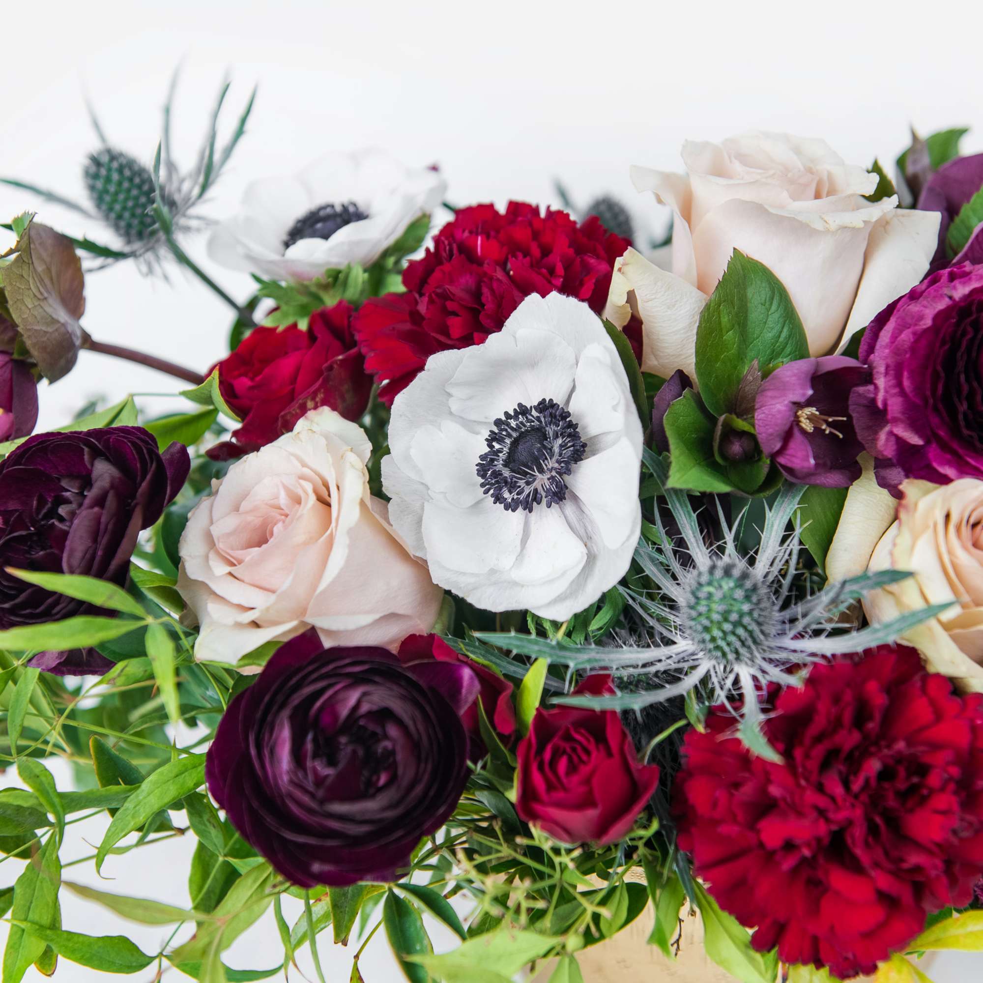 Our Feeling Moody arrangement captures bold elegance with deep merlot, black, navy, photo 2 of 3