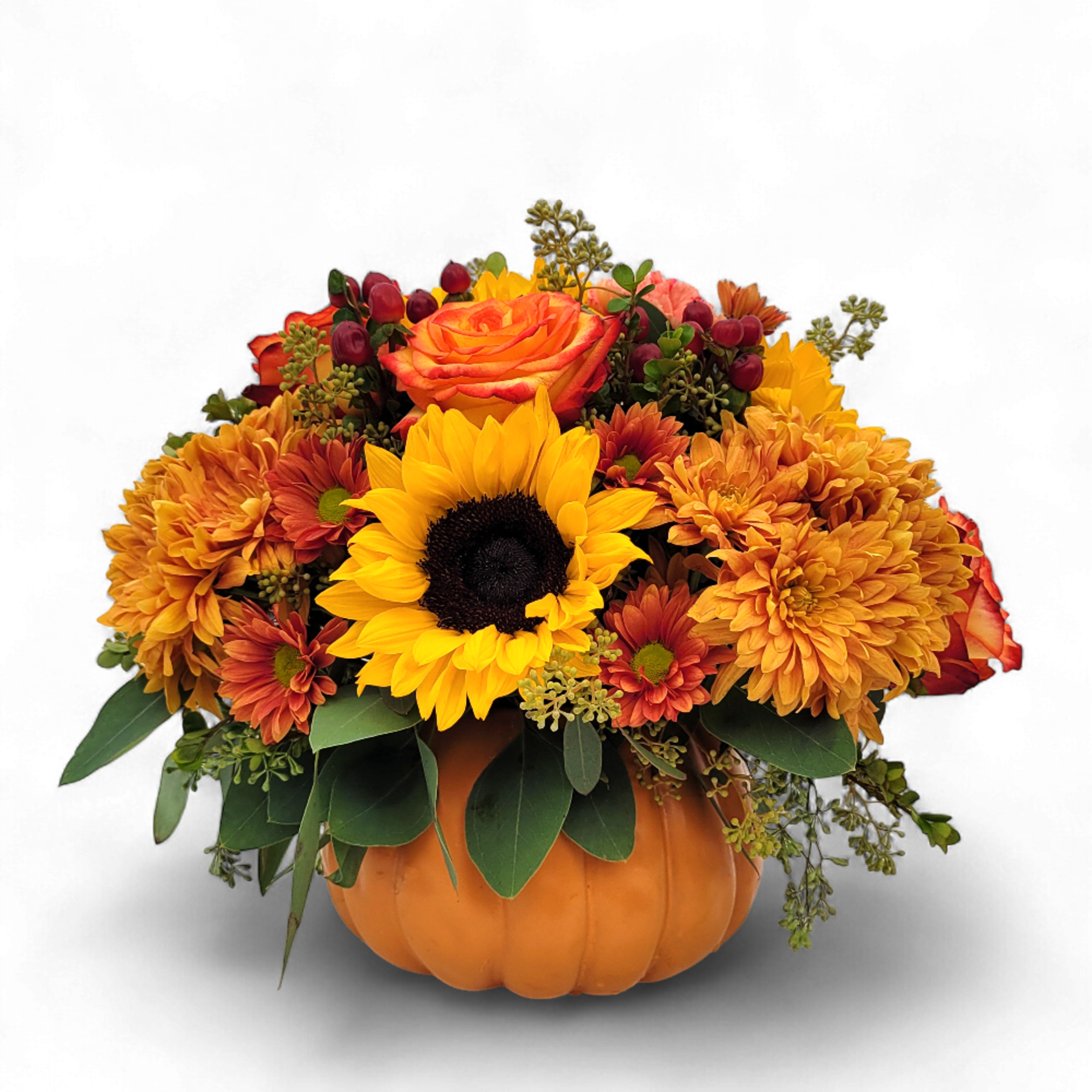 This is a set of three of our Autumn Pumpkin arrangements, perfect, photo 2 of 3