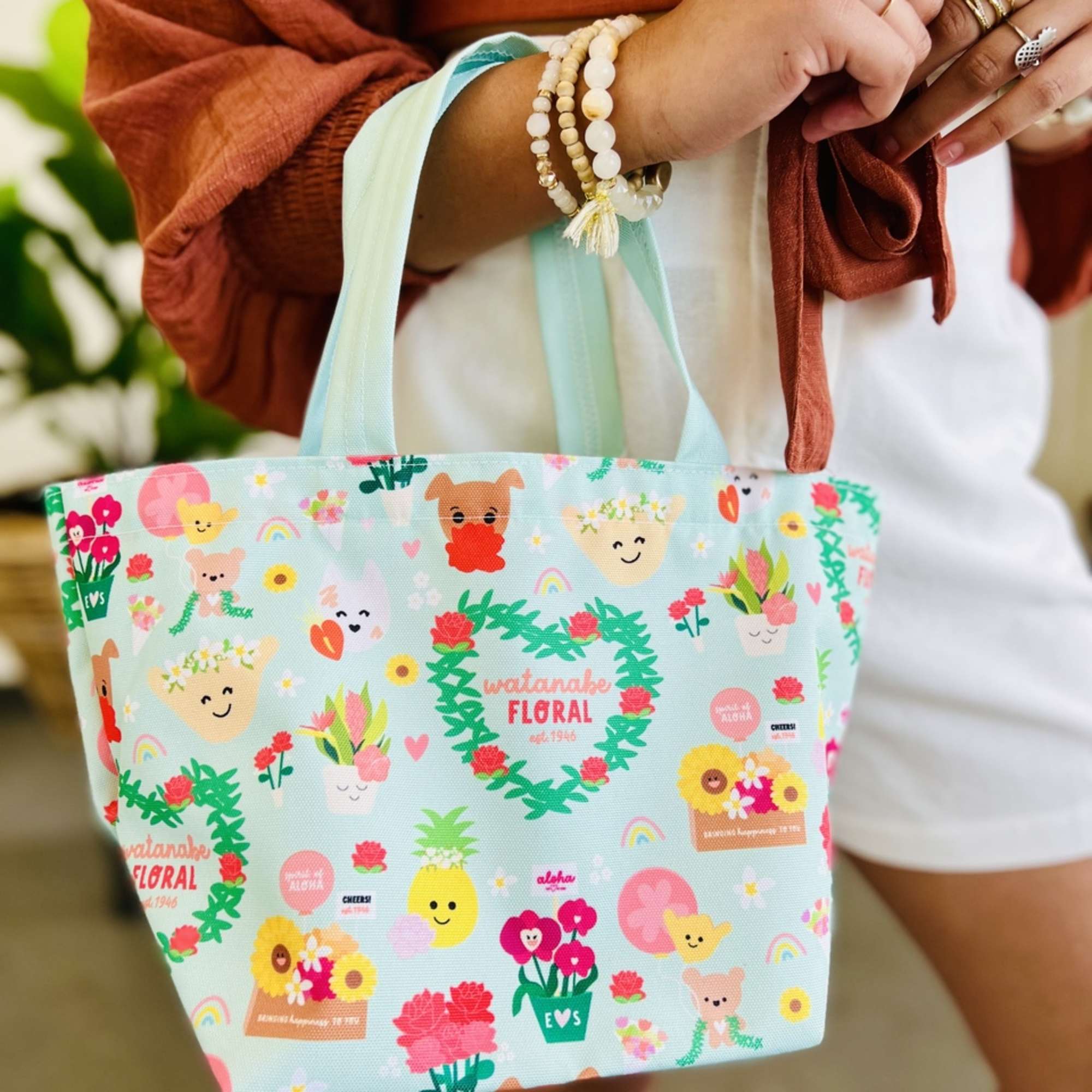 Watanabe Floral Exclusive Dumpling Tote (Eden in Love Collab) in