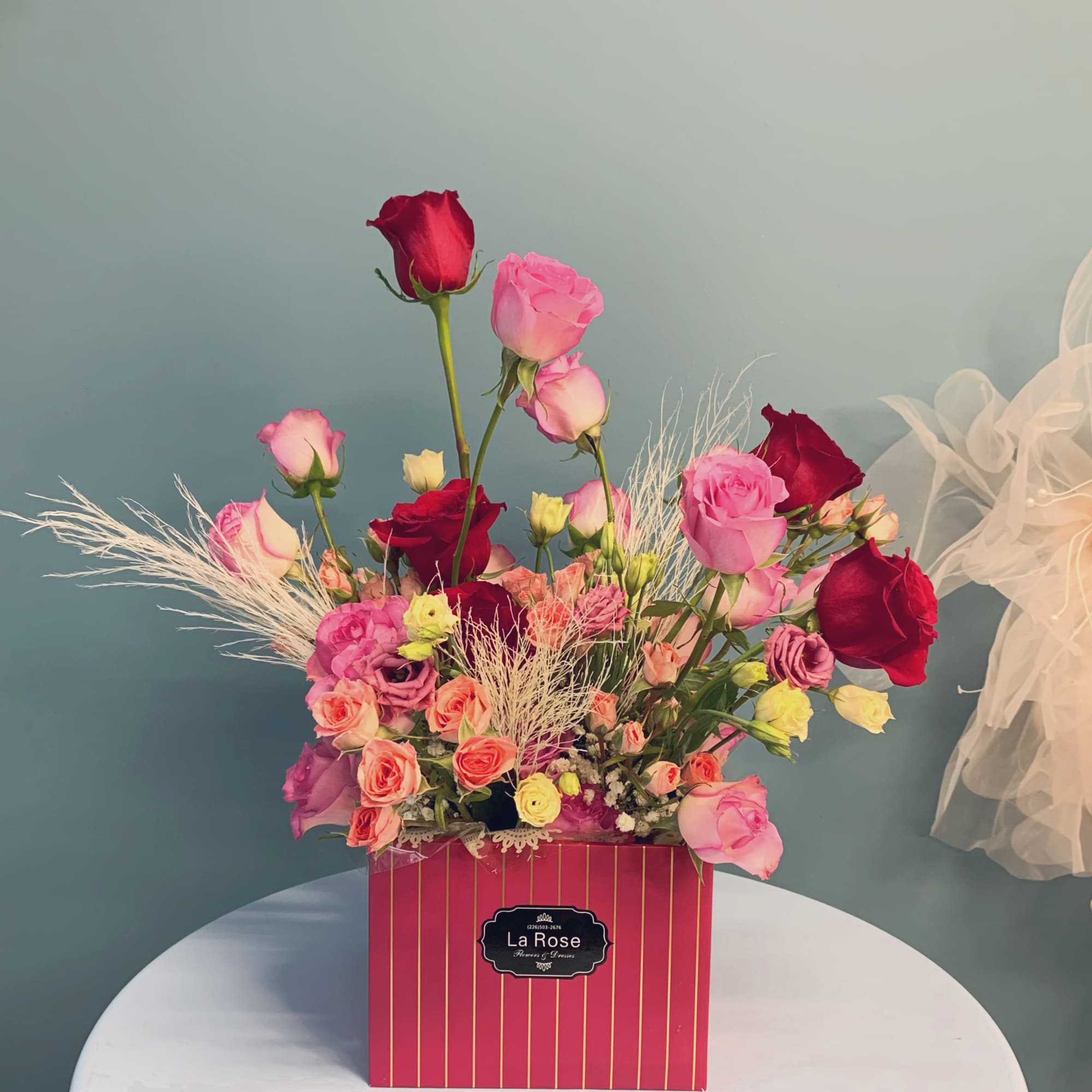 Celebrate love with our Valentine's Day " Love Elegance " flower boxes.