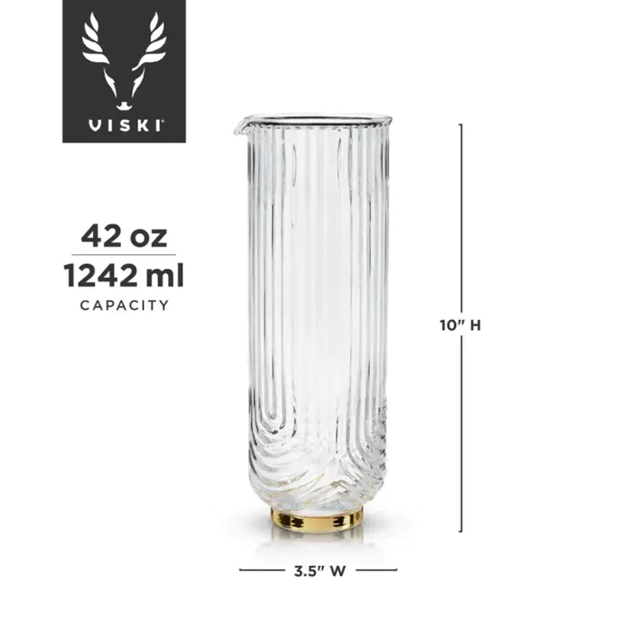 Polished gold and draping glass swathe the surface of this dashing carafe, photo 5 of 5