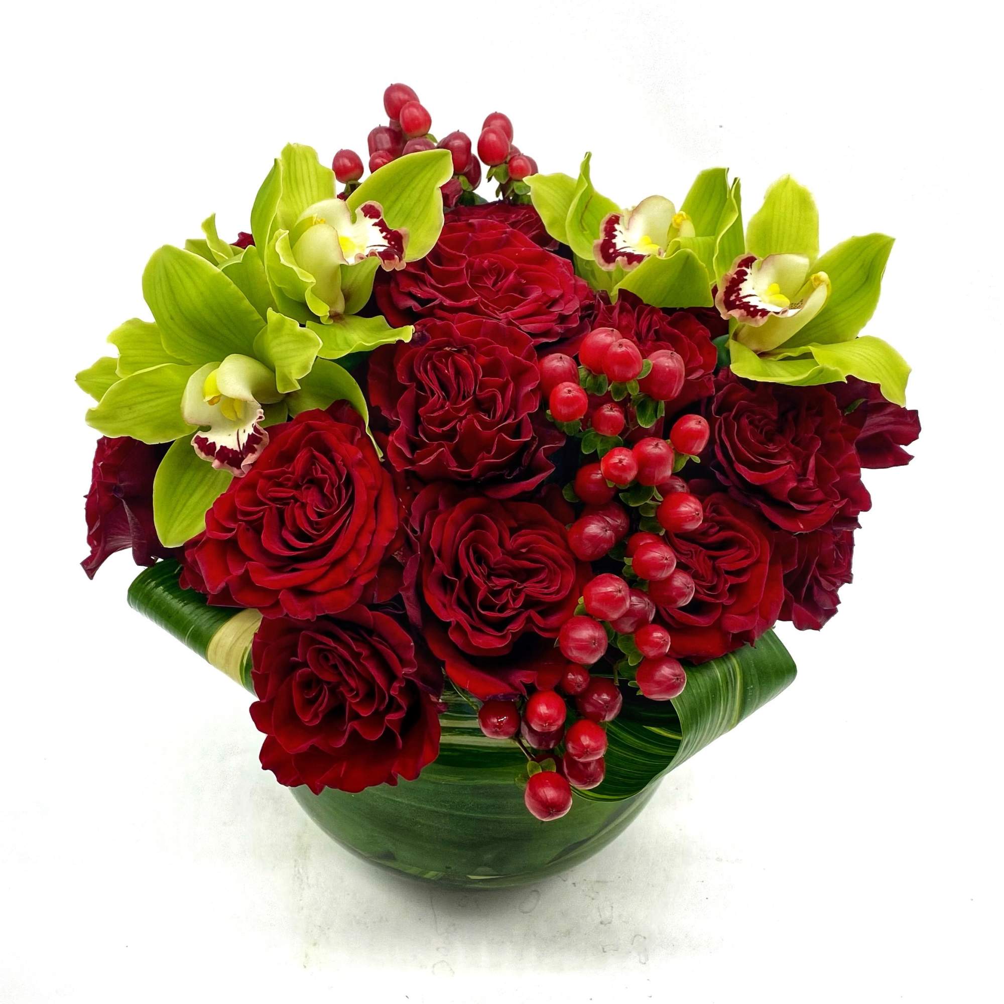 Crimson &amp; Cymbid is a dramatic, modern take on the classic rose