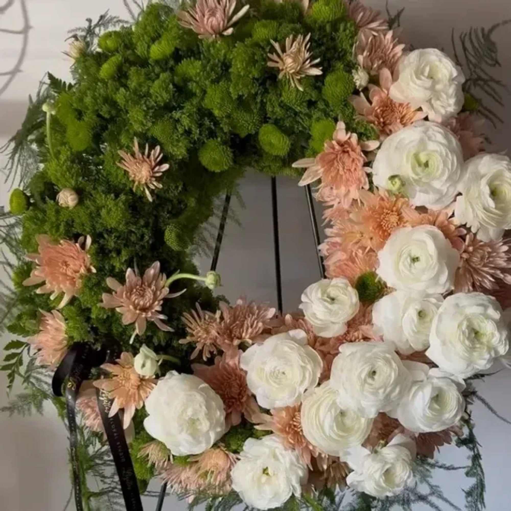 Honor the memory of a loved one with our Standing Floral Wreath, photo 3 of 3