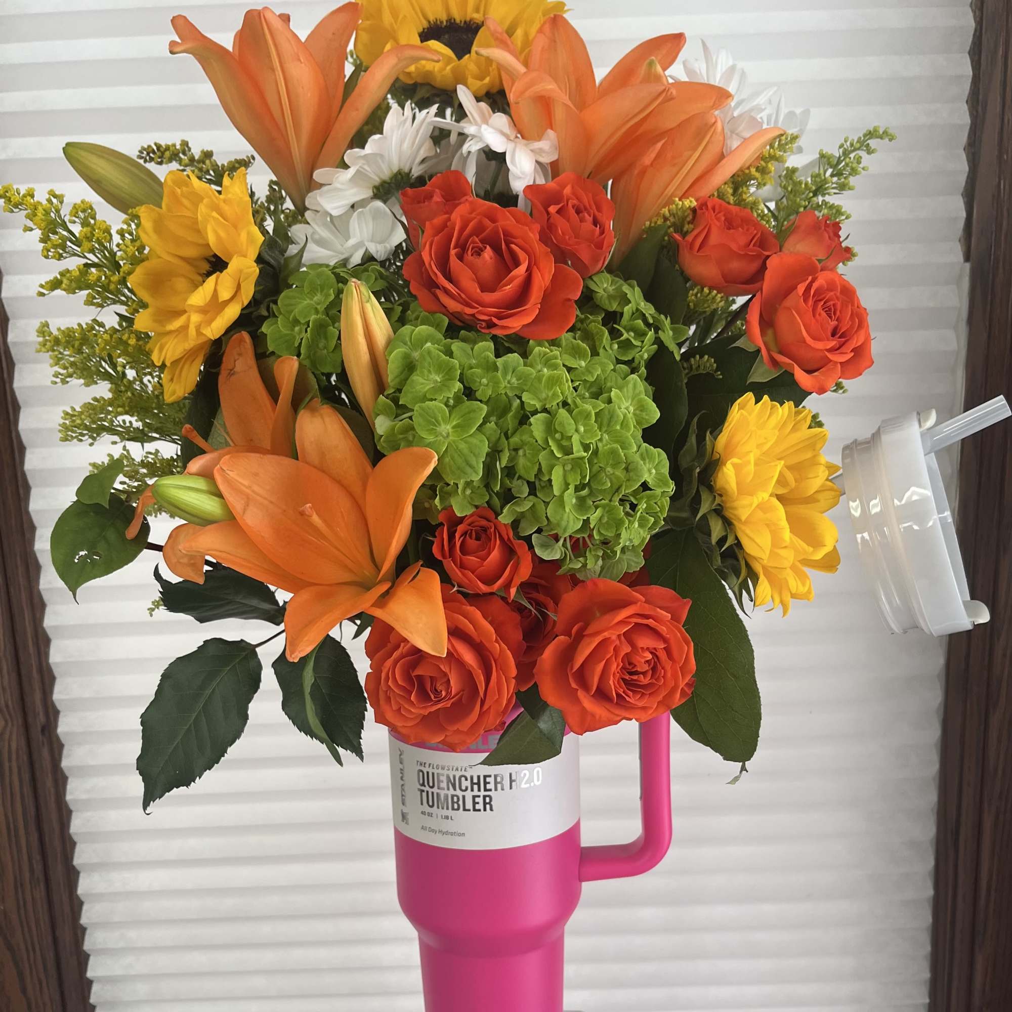WOW!  40oz Stanley brand tumbler filled with the freshest seasonal blooms, photo 2 of 2