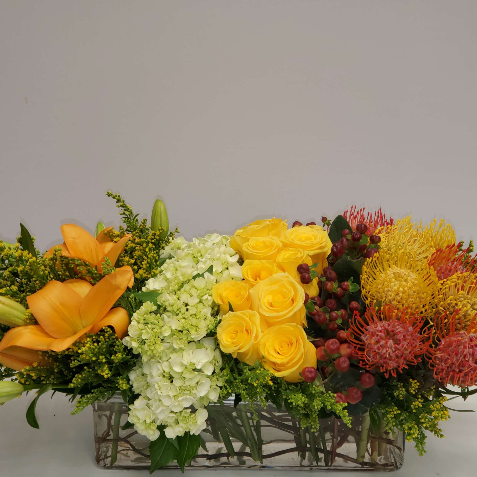 Autumn colors rectangular vase