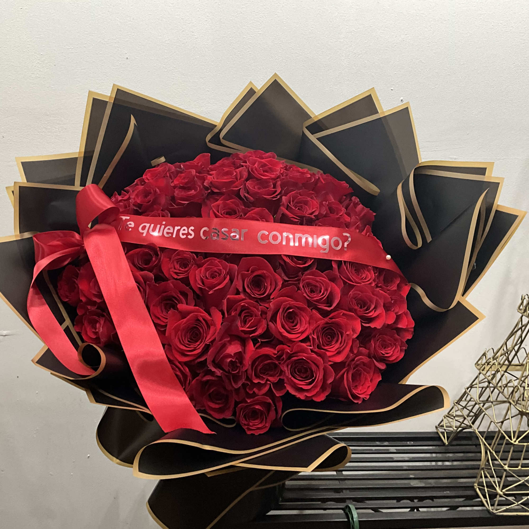 Available in different sizes Standard 50 stems of roses ,Deluxe 100 stems