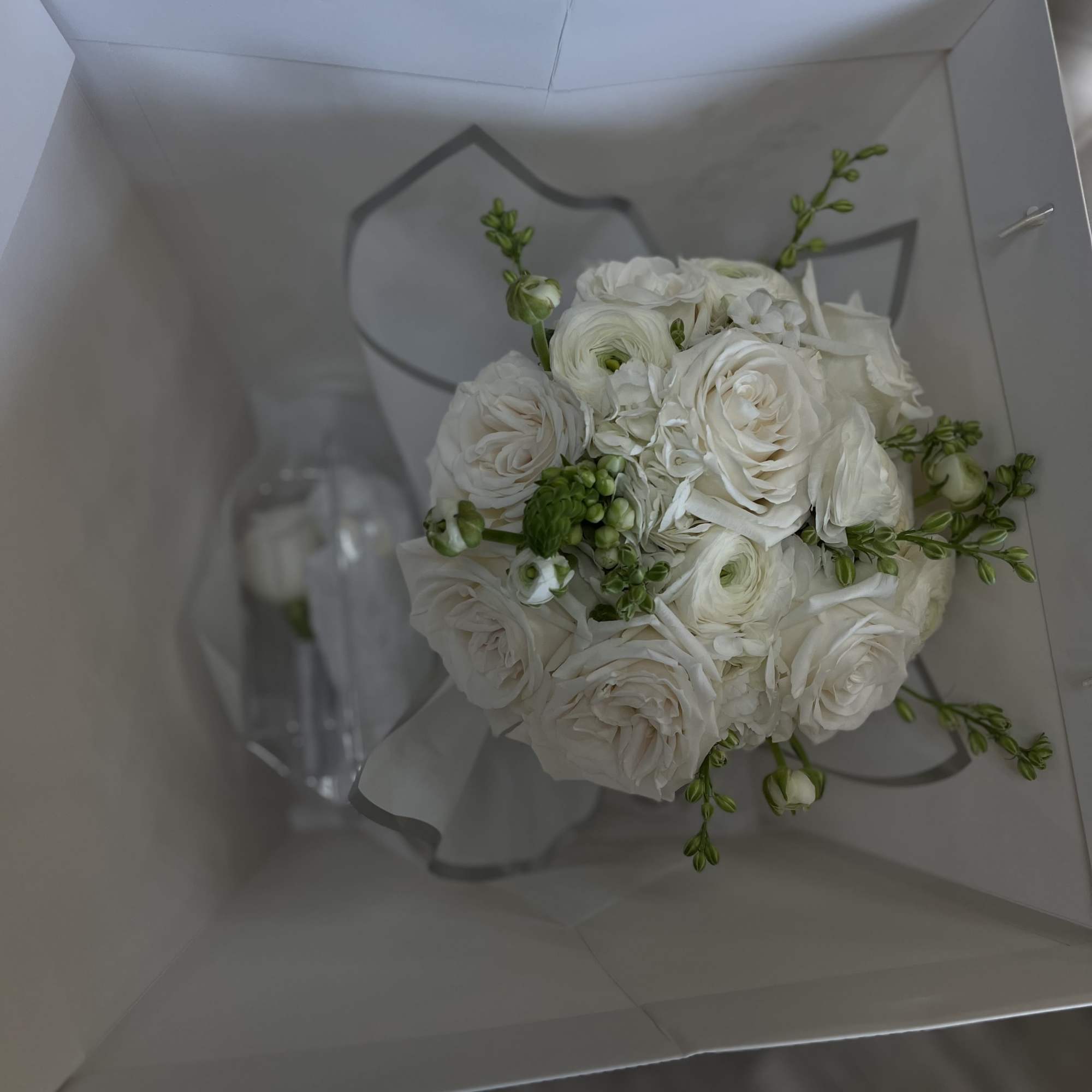 White and Green Bridal Bouquet with Boutonniere&rdquo;. Our elegant white and green, photo 2 of 2