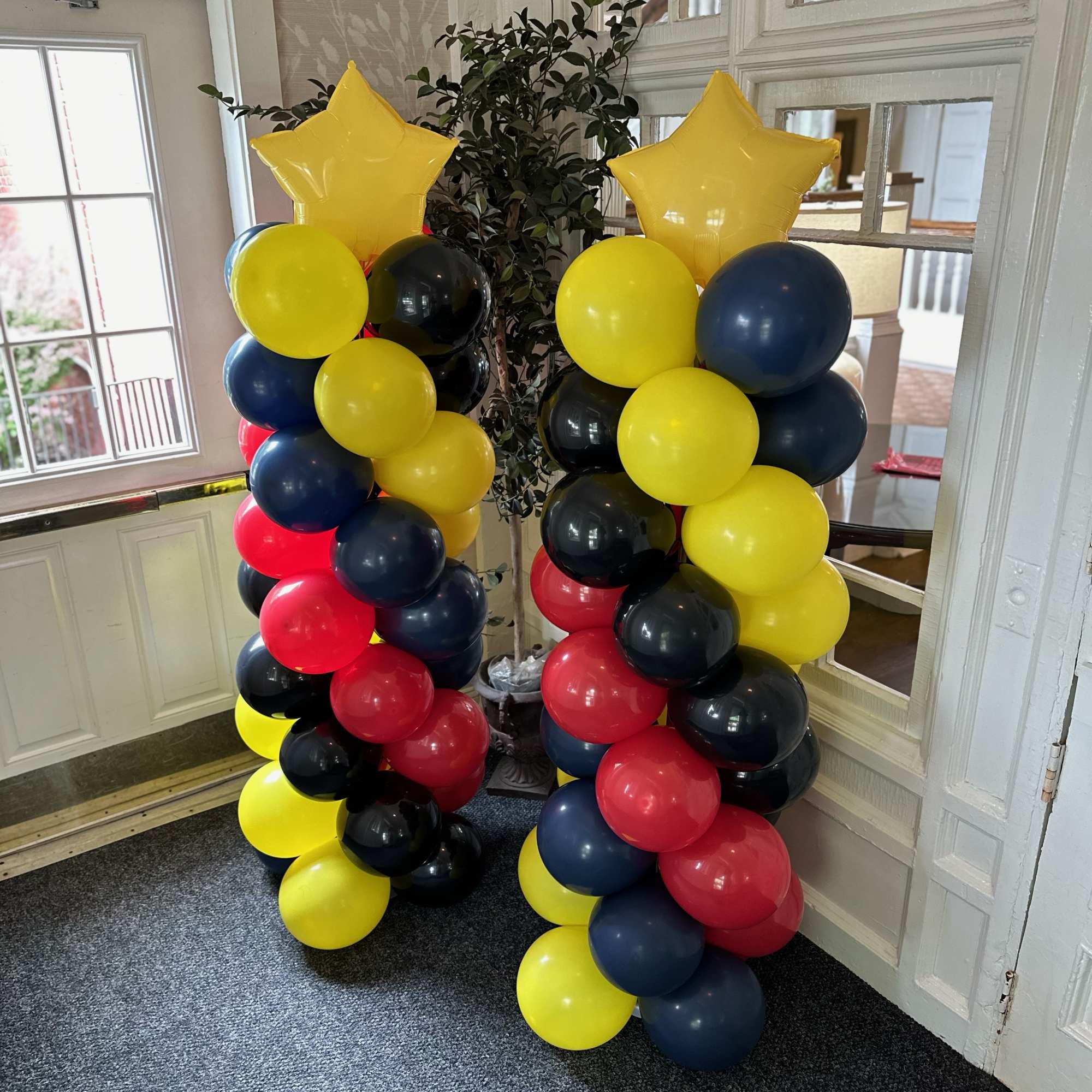 6 foot collum of colorful globes, perfect for any celebration.