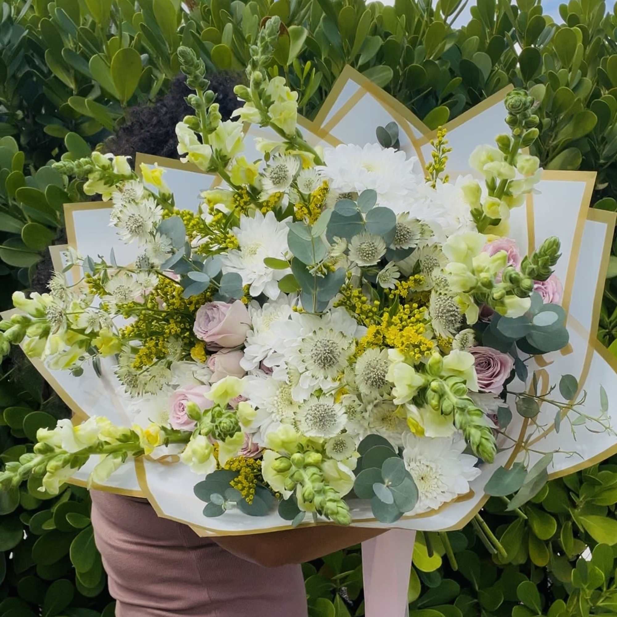 Soft, delicate, and beautifully unique, our Soft Pink &amp; White Snapdragon Bouquet, photo 3 of 4