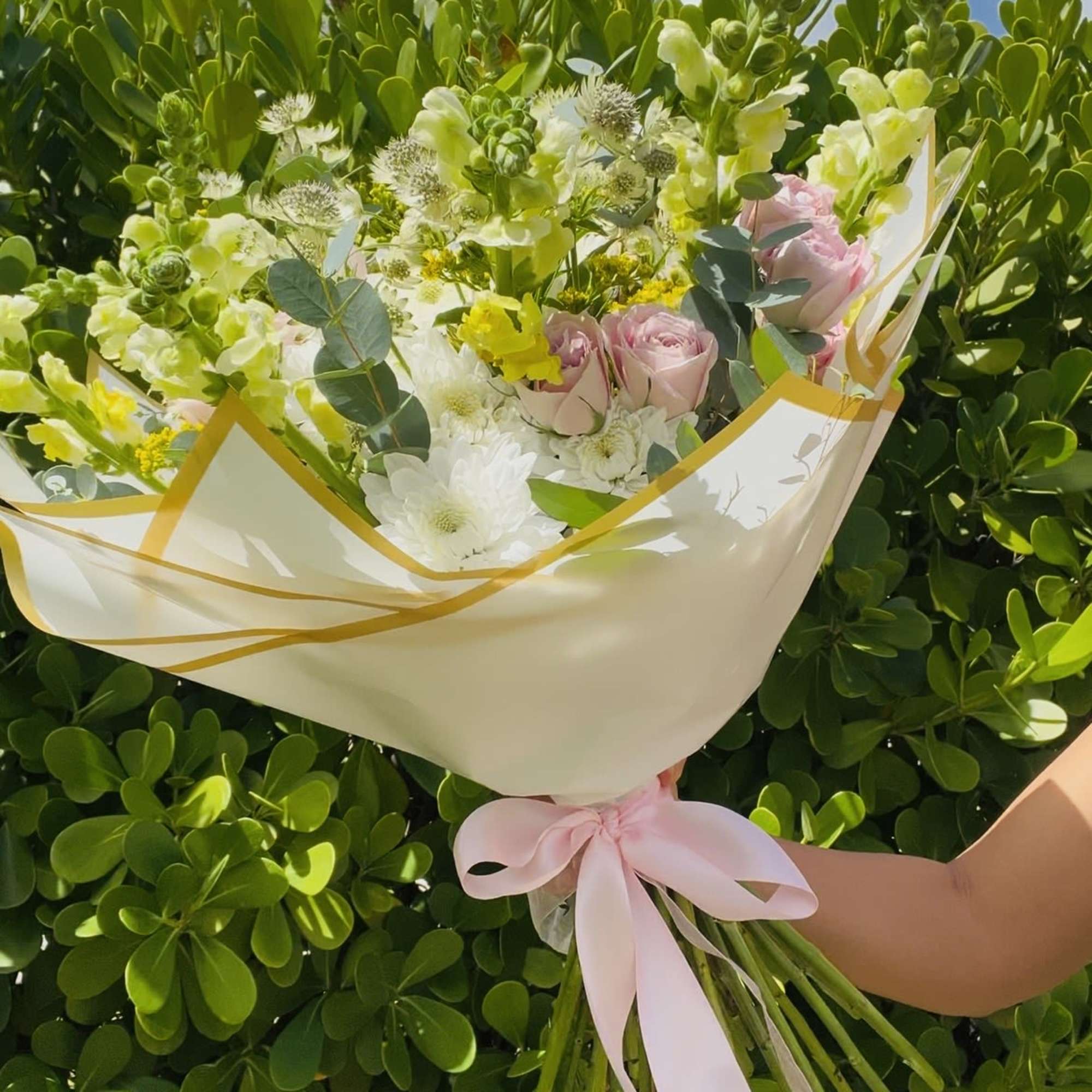 Soft, delicate, and beautifully unique, our Soft Pink &amp; White Snapdragon Bouquet, photo 4 of 4