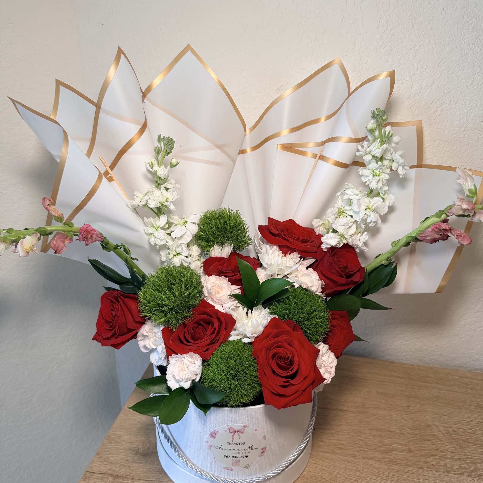 Beautifully designed and made to impress, our Custom Mixed Flower Box Arrangement, photo 2 of 2
