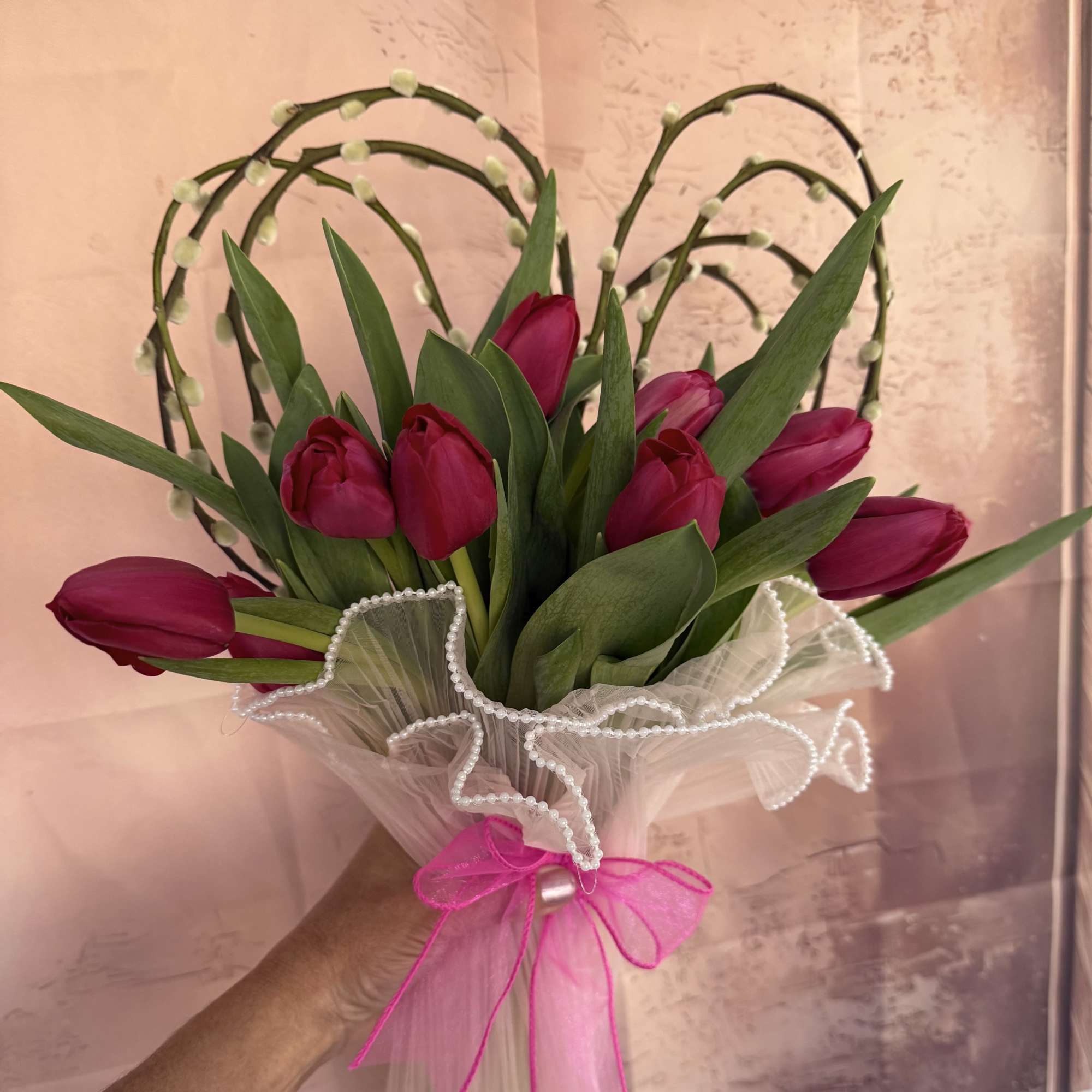 A sweet and elegant bouquet designed to make hearts melt. This arrangement