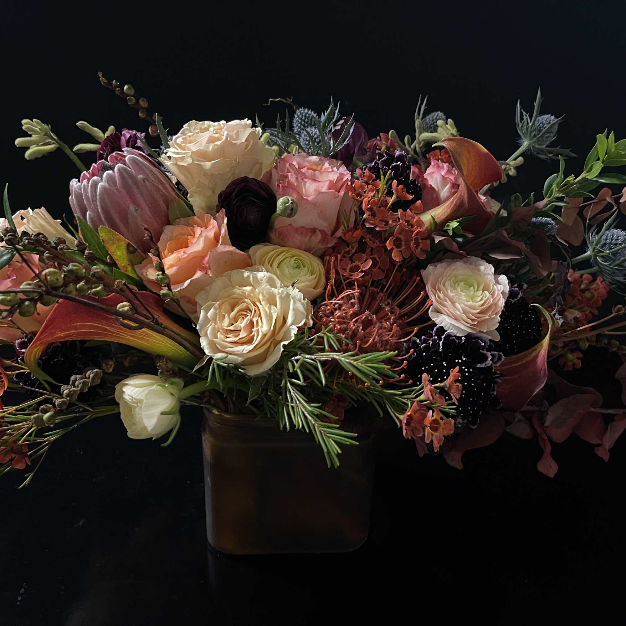 The flowers and colors will always vary as we design with what&rsquo;s