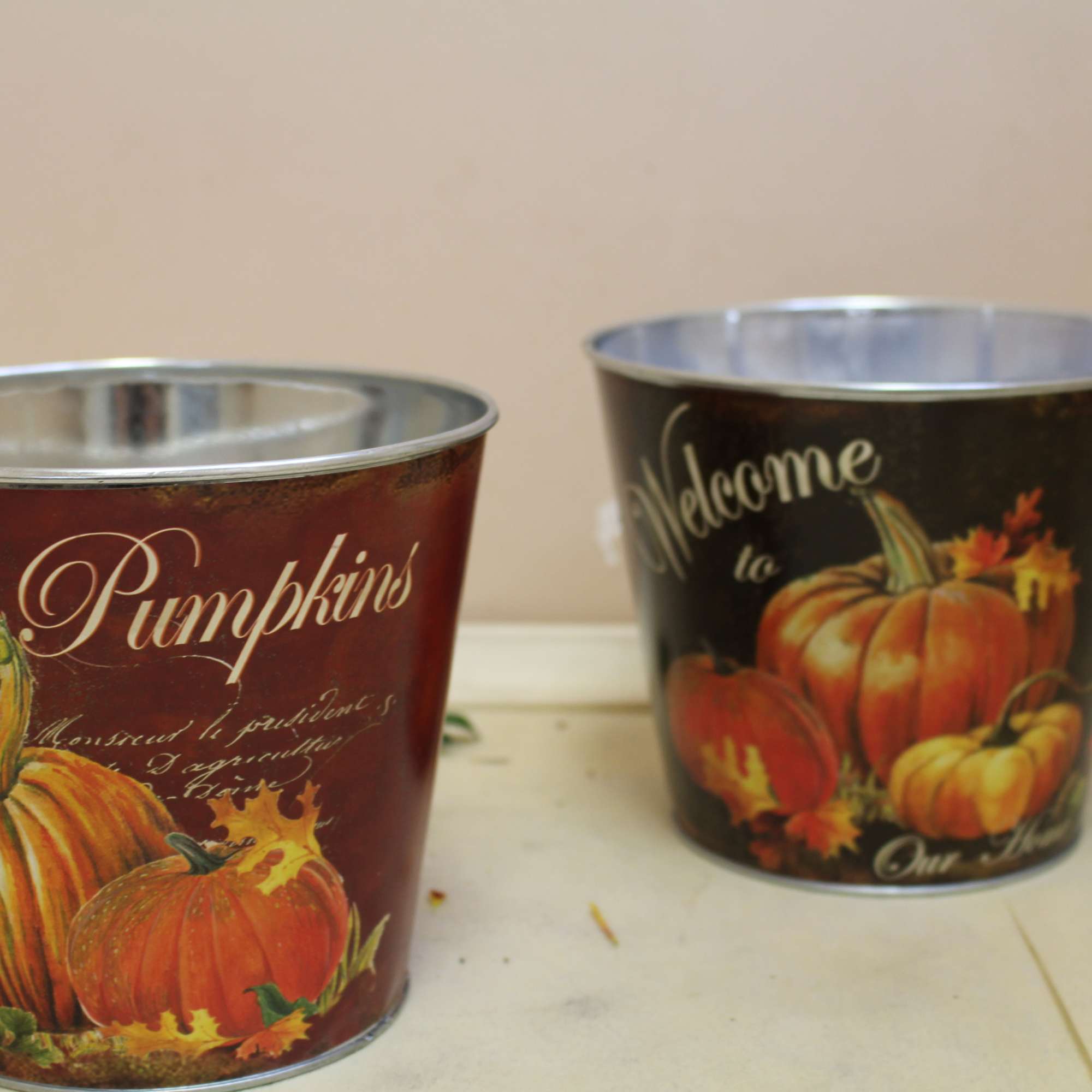 a beautiful fall motif arranged in a seasonal scene vessel , photo 4 of 4