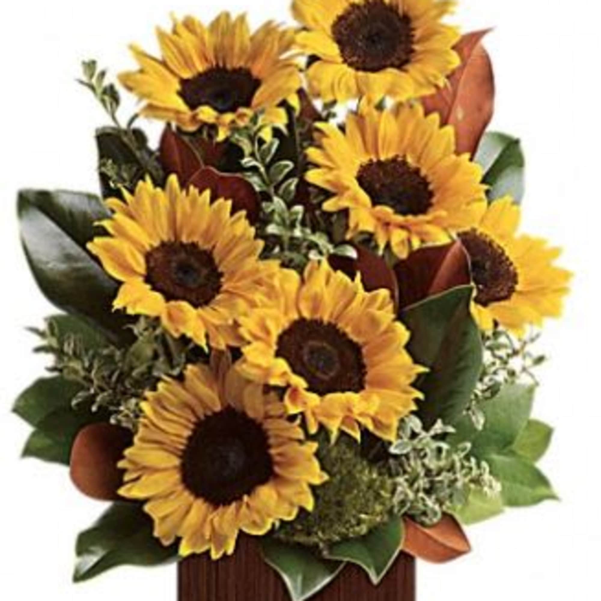 Rise and shine! Send her a sunrise with this golden bouquet of