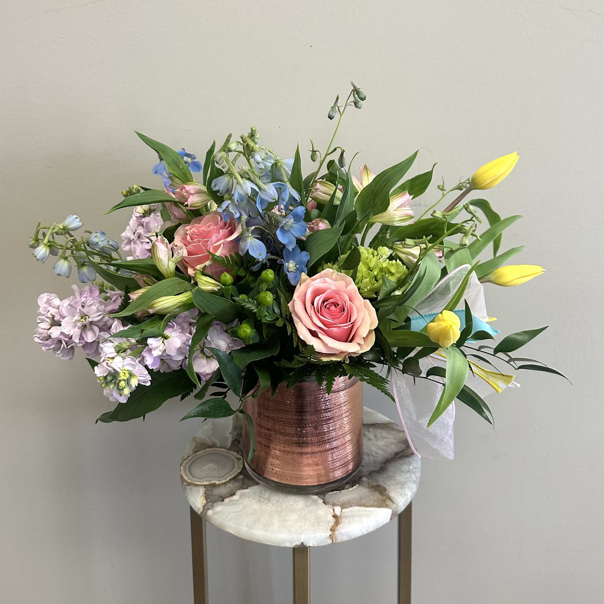 A light and airy mix of pastel colors to let anyone know
