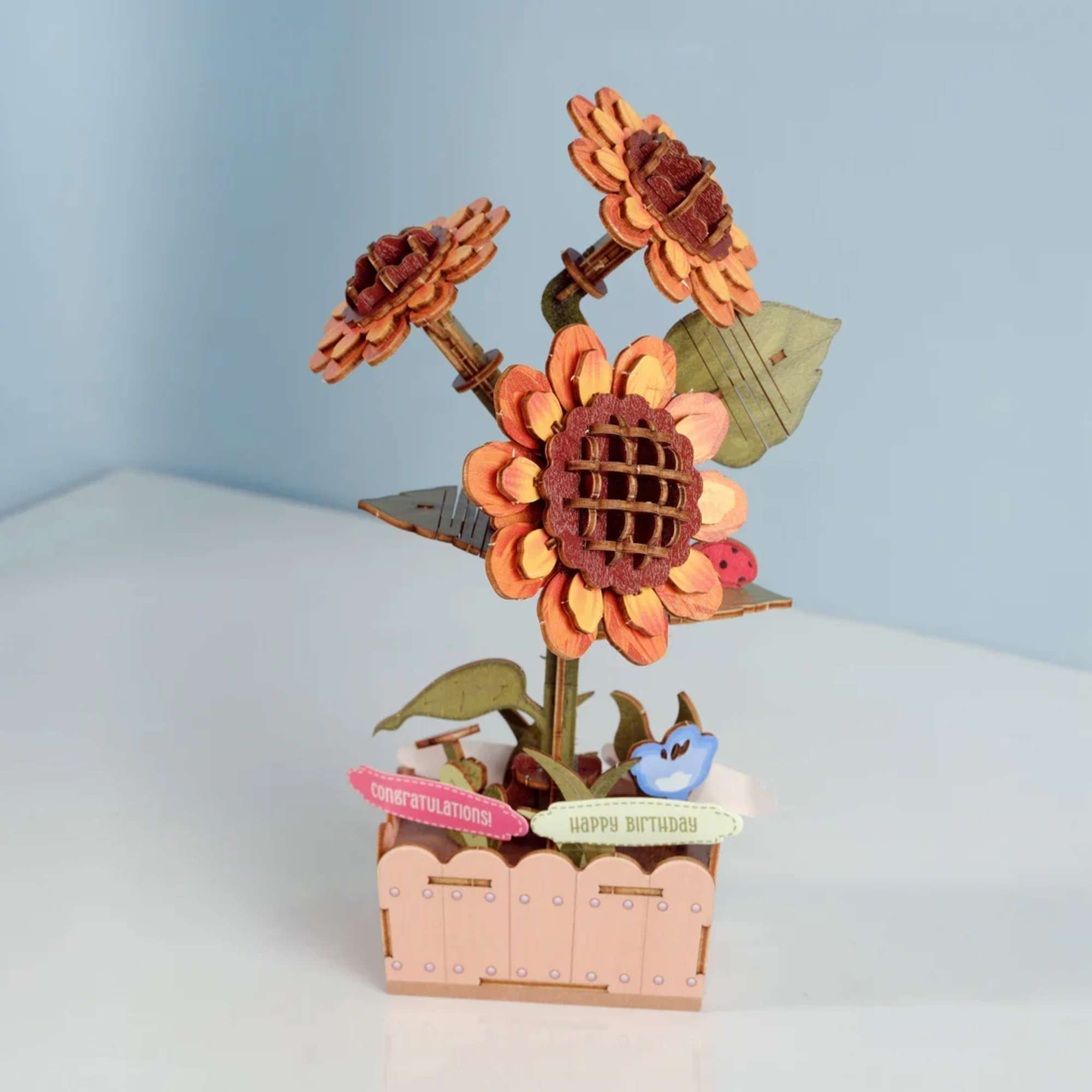 Build a bright sunflower set in full bloom with this easy-to-assemble DIY