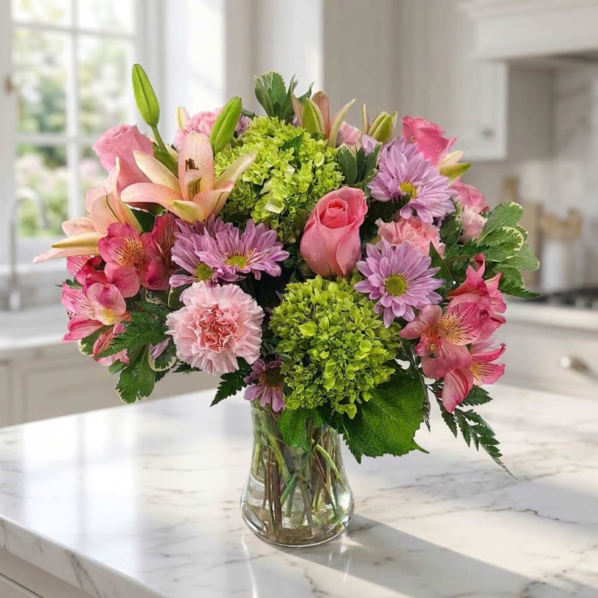 Introducing our Beautiful Butterfly flower arrangement, a charming display of pink lilies