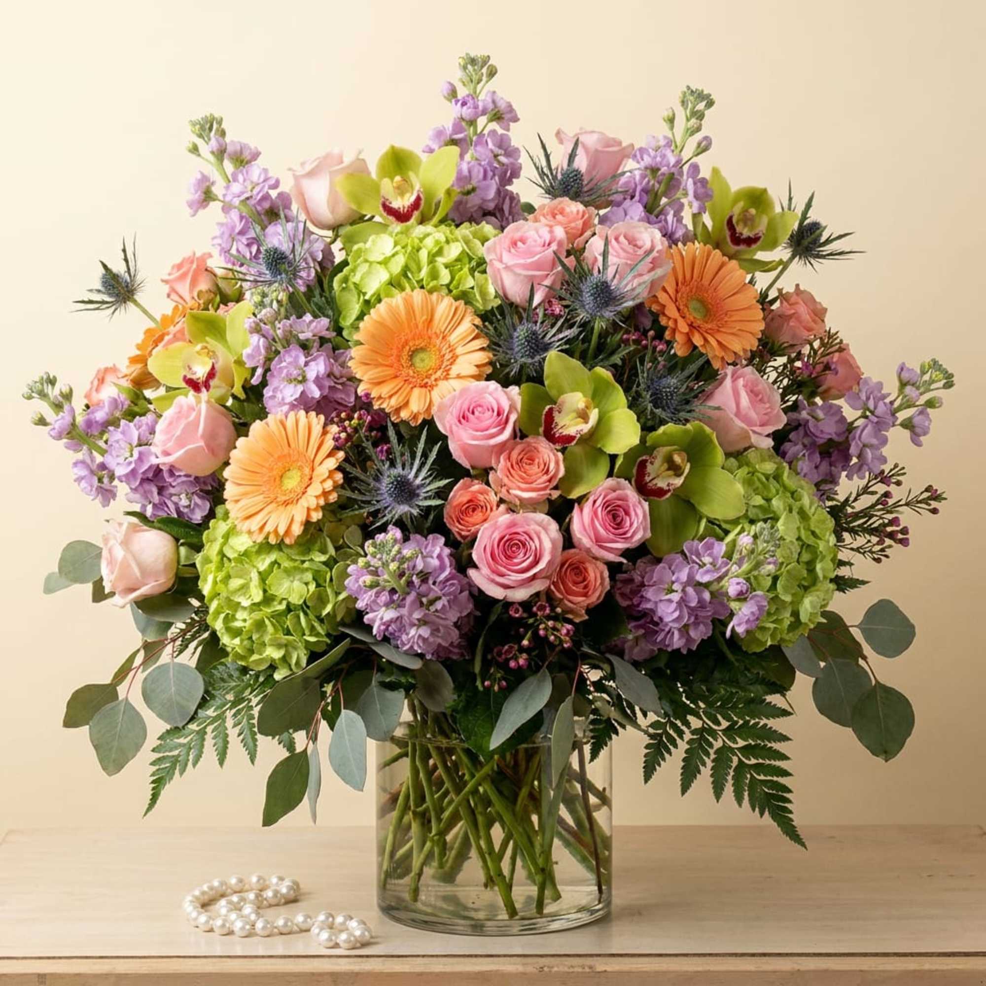Elevate your space with our stunning and unique modern floral arrangement. This