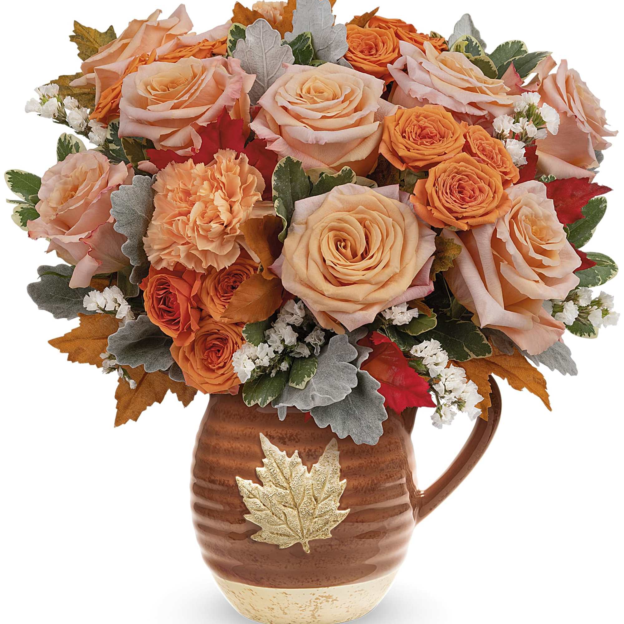 Nothing says fall quite like this bountiful bouquet of autumnal roses in