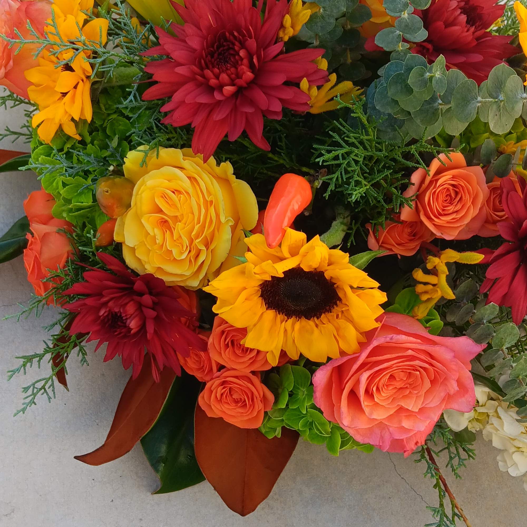 Oblong holiday centerpiece., photo 2 of 2