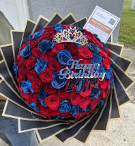 Bouquet of 12 blue roses