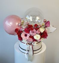 Flower Box With Personalized Balloonby M&M Flowers