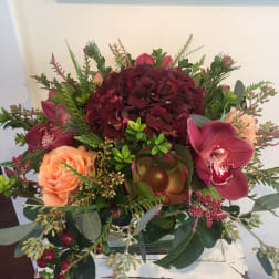 Orchids, hydrangea, roses