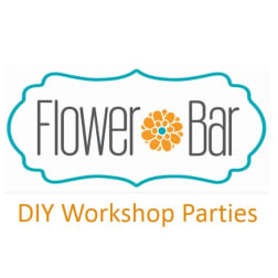 Flower Bar logo with DIY Workshop Parties text