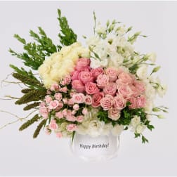 Amelia - Roses, Curly willow, Licentious, Lush White Hydrangeas and More!
