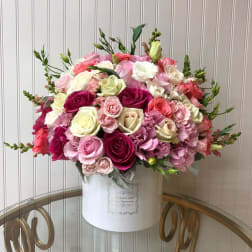 Elizabeth - Roses, Licentious, Hypericum Berries and Eucalyptus